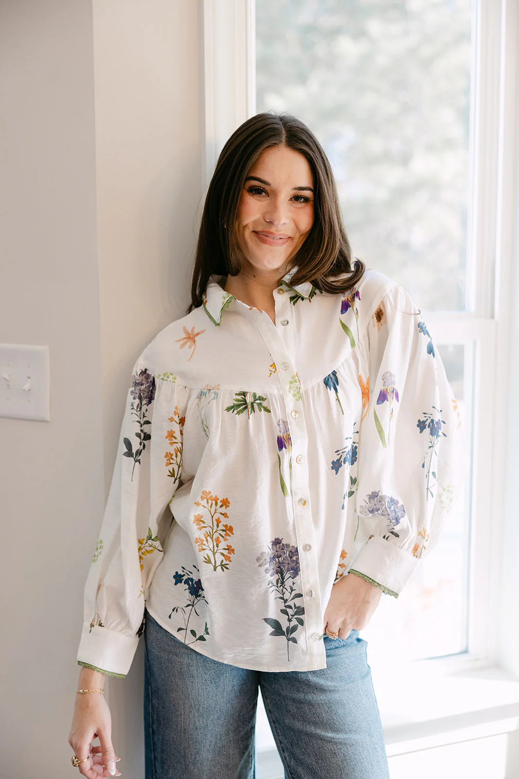 Sophia White Multi Floral Top - Image 6