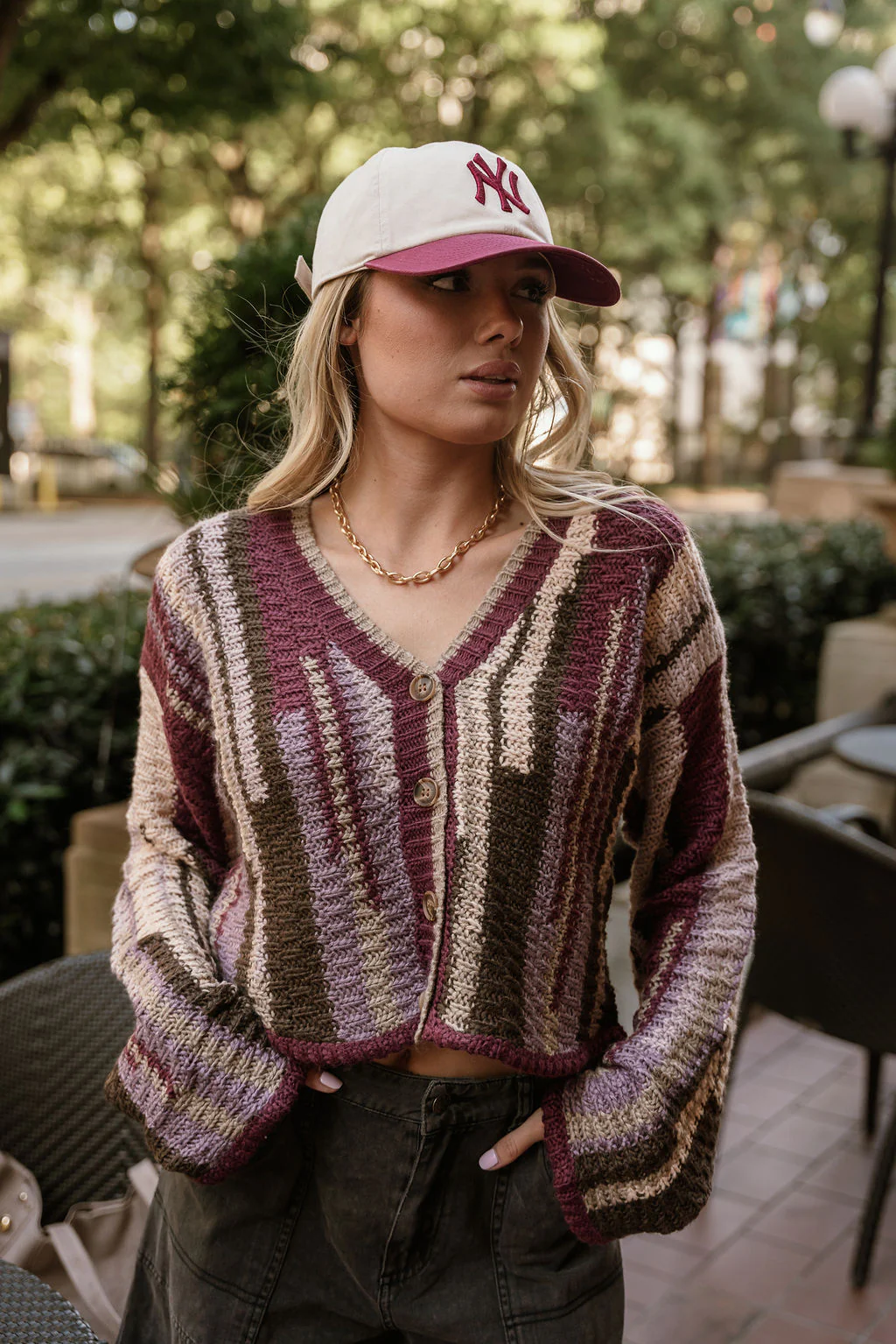 Soraya Purple Multi Knit Cardigan