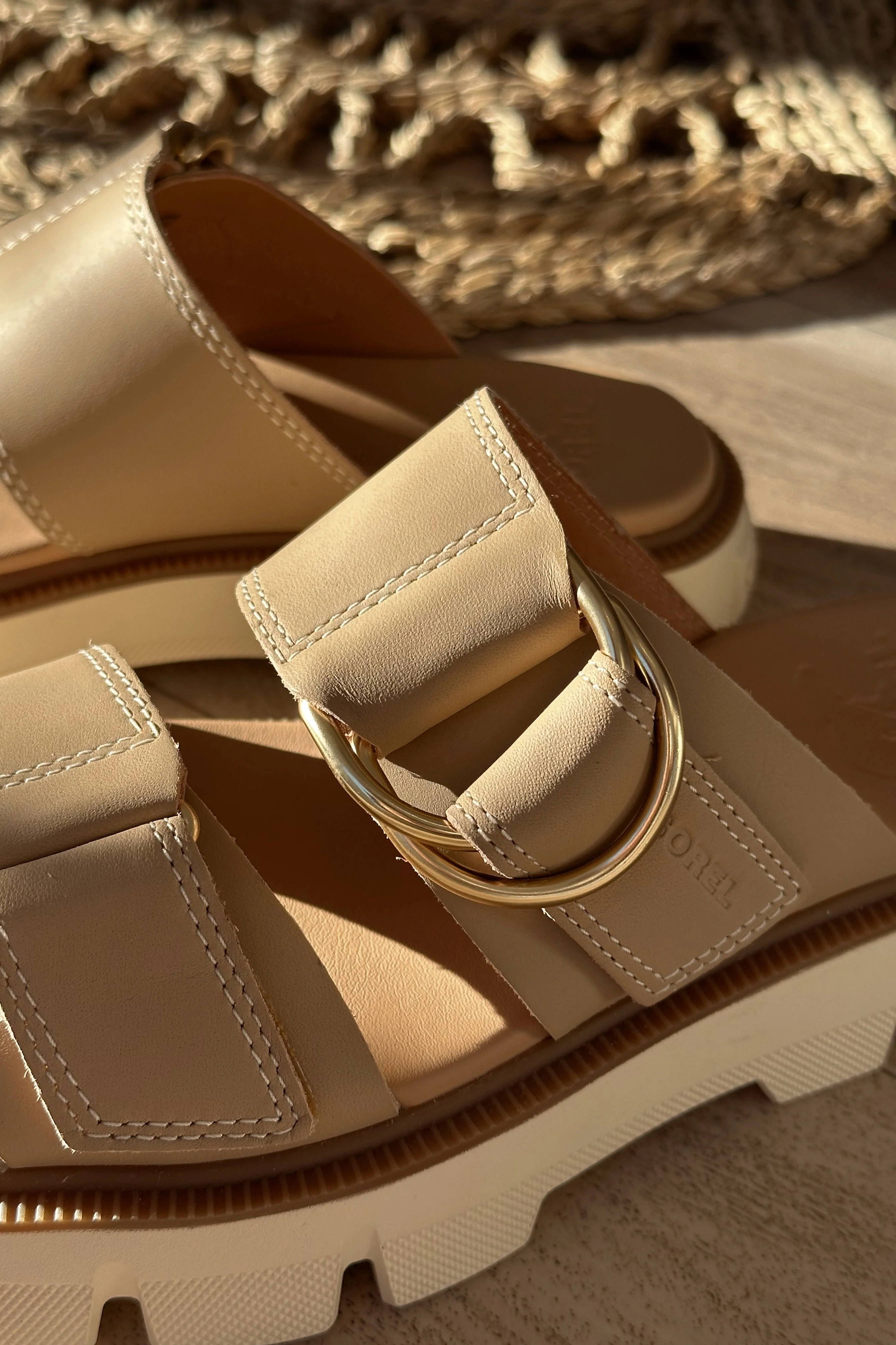 Sorel Rein CB Slide Honest Beige Bleached Ceramic Sandal - Image 2