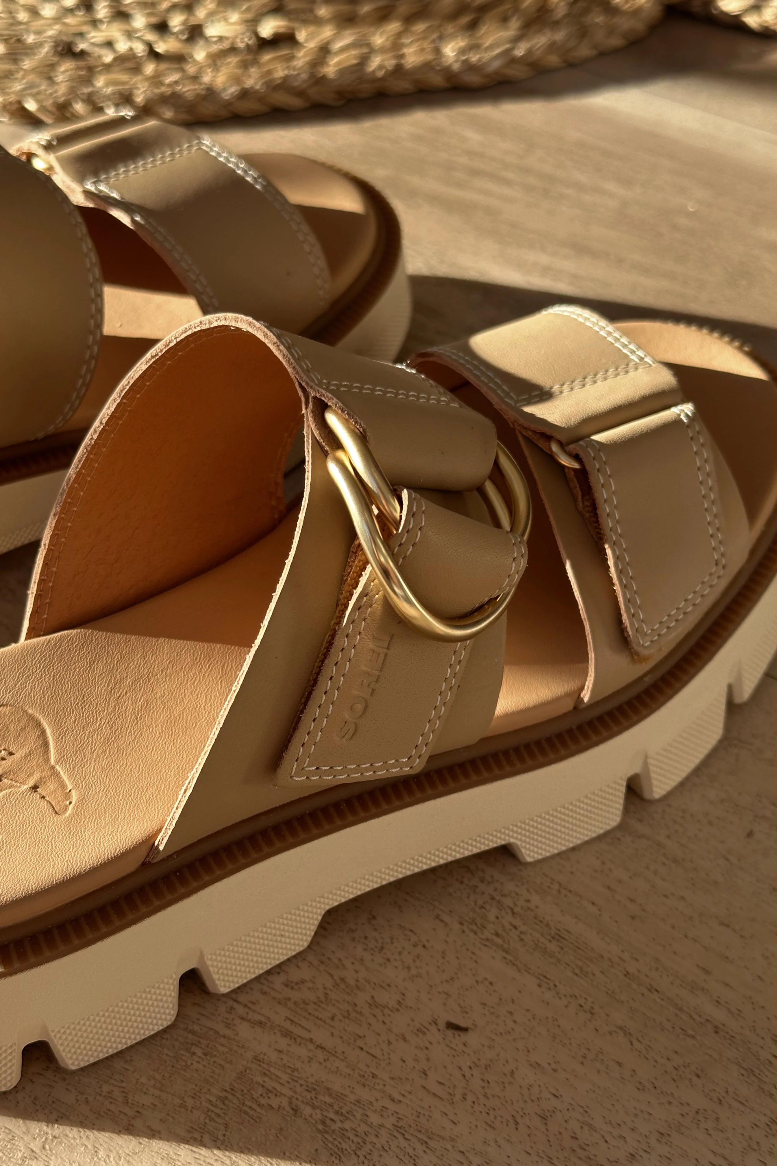 Sorel Rein CB Slide Honest Beige Bleached Ceramic Sandal - Image 5