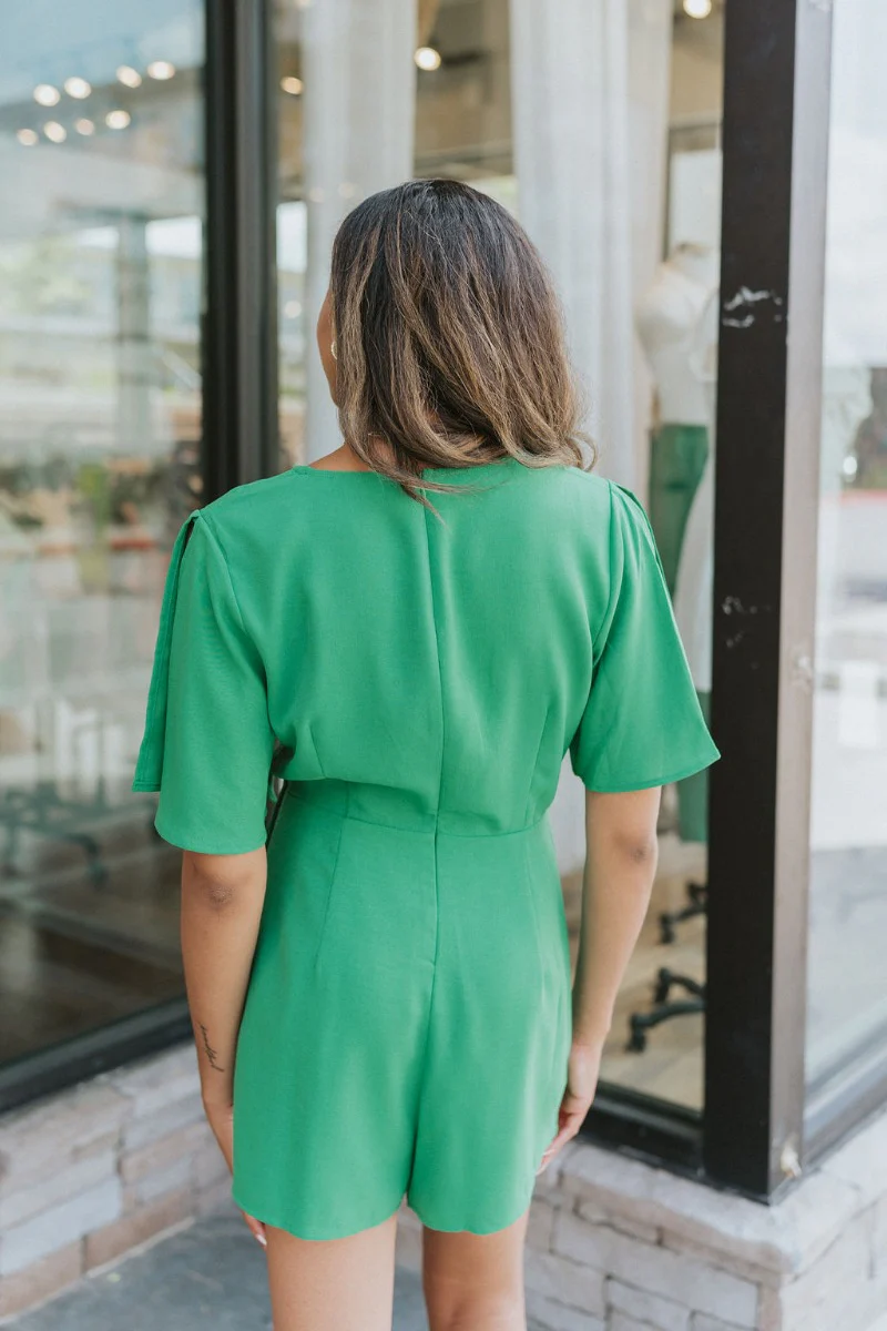 Speechless Romper In Green - Image 5