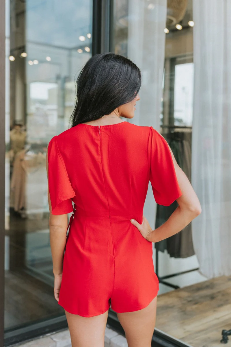 Speechless Romper In Red - Image 4