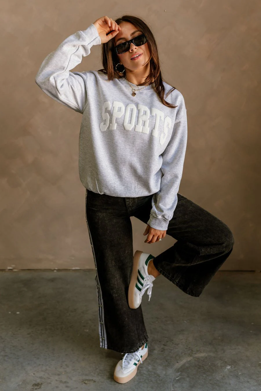 Sports Grey Crew Neck Sweatshirt - Image 2