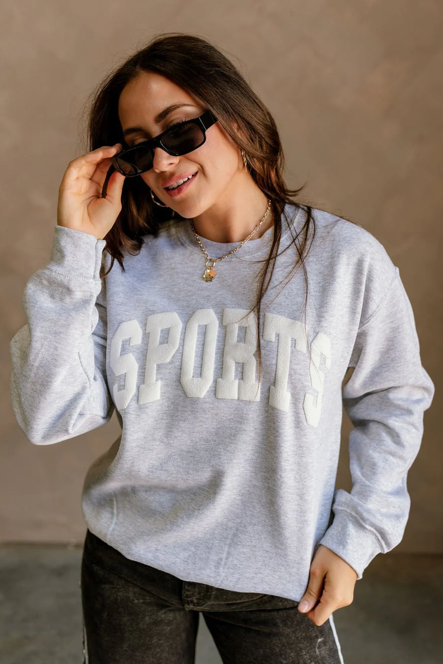 Sports Grey Crew Neck Sweatshirt - Image 4