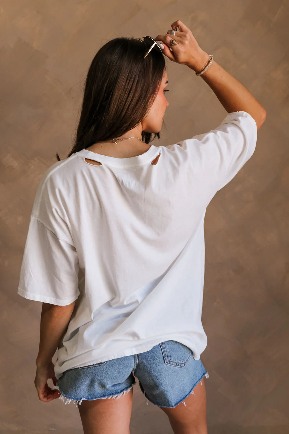 Stars and Birds White Distressed Graphic Top - Image 9