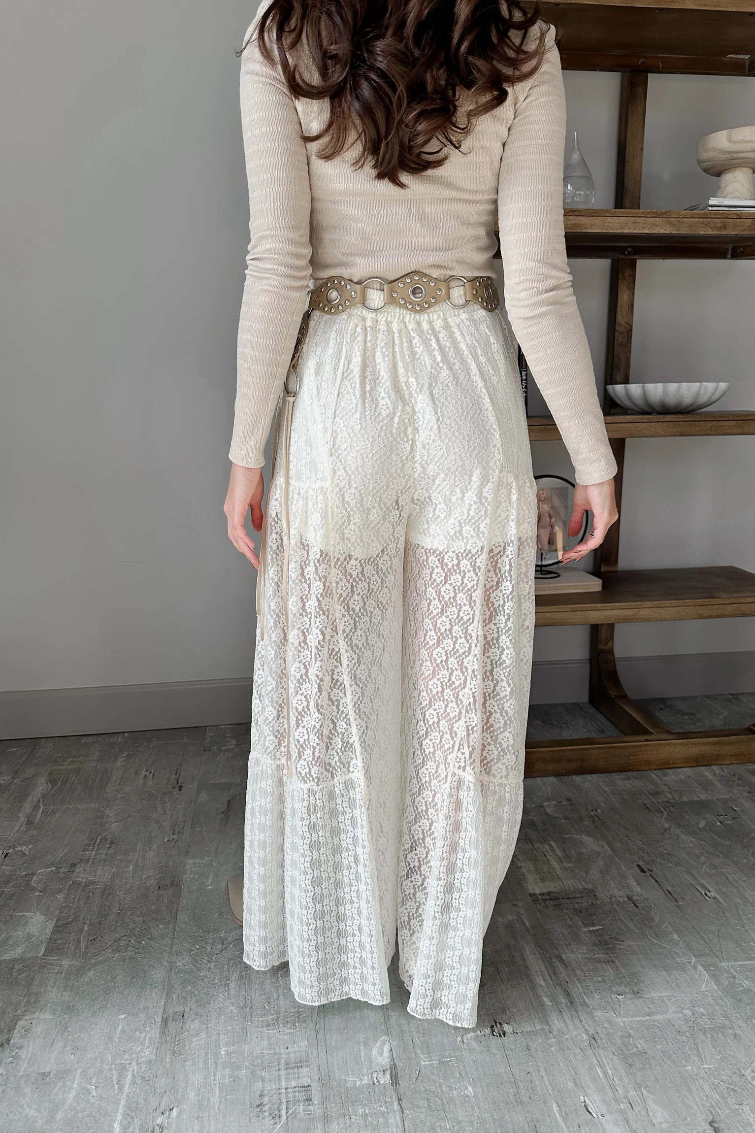 Stella Cream Lace Wide Leg Pant - Image 10
