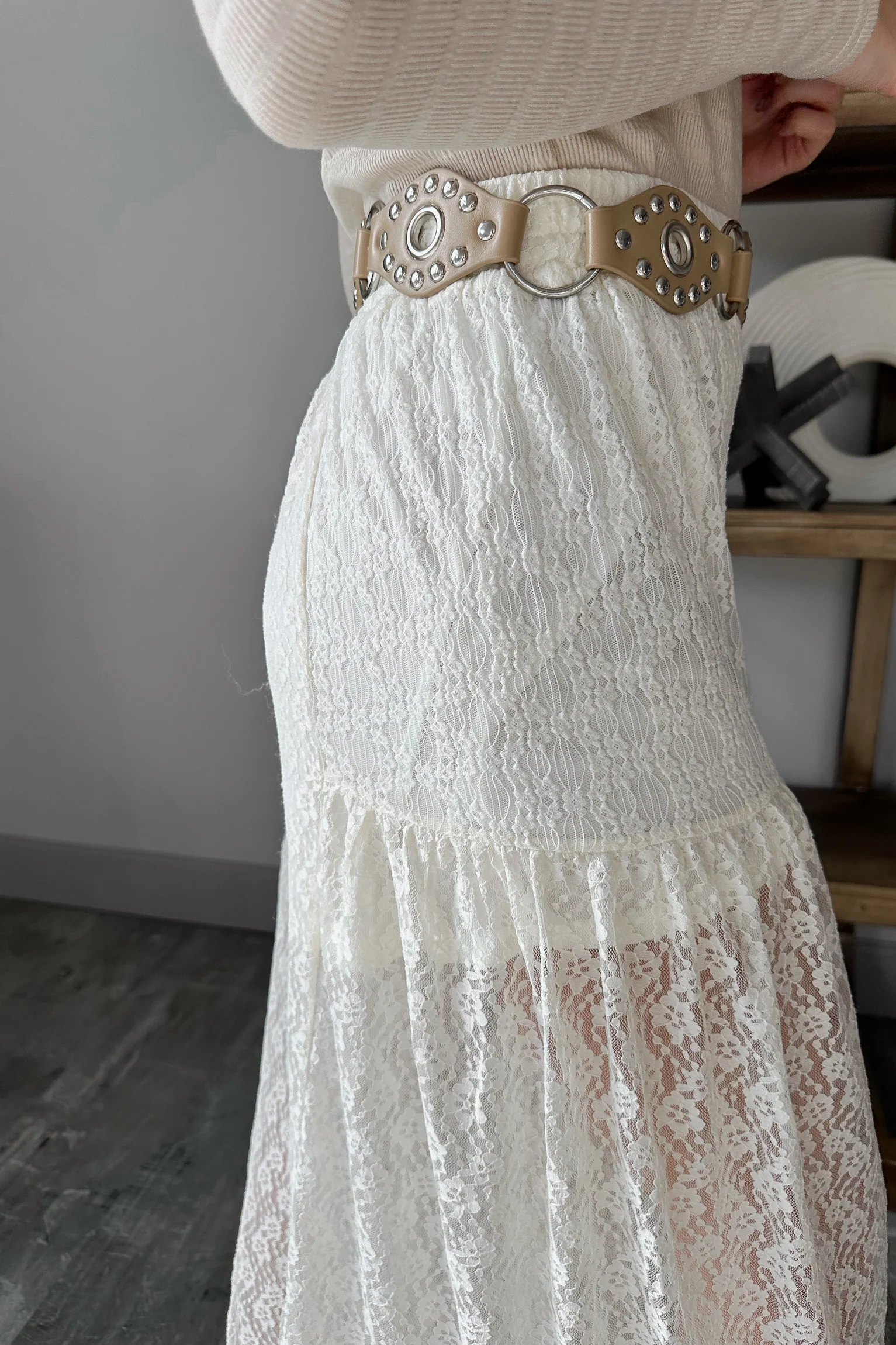 Stella Cream Lace Wide Leg Pant - Image 8