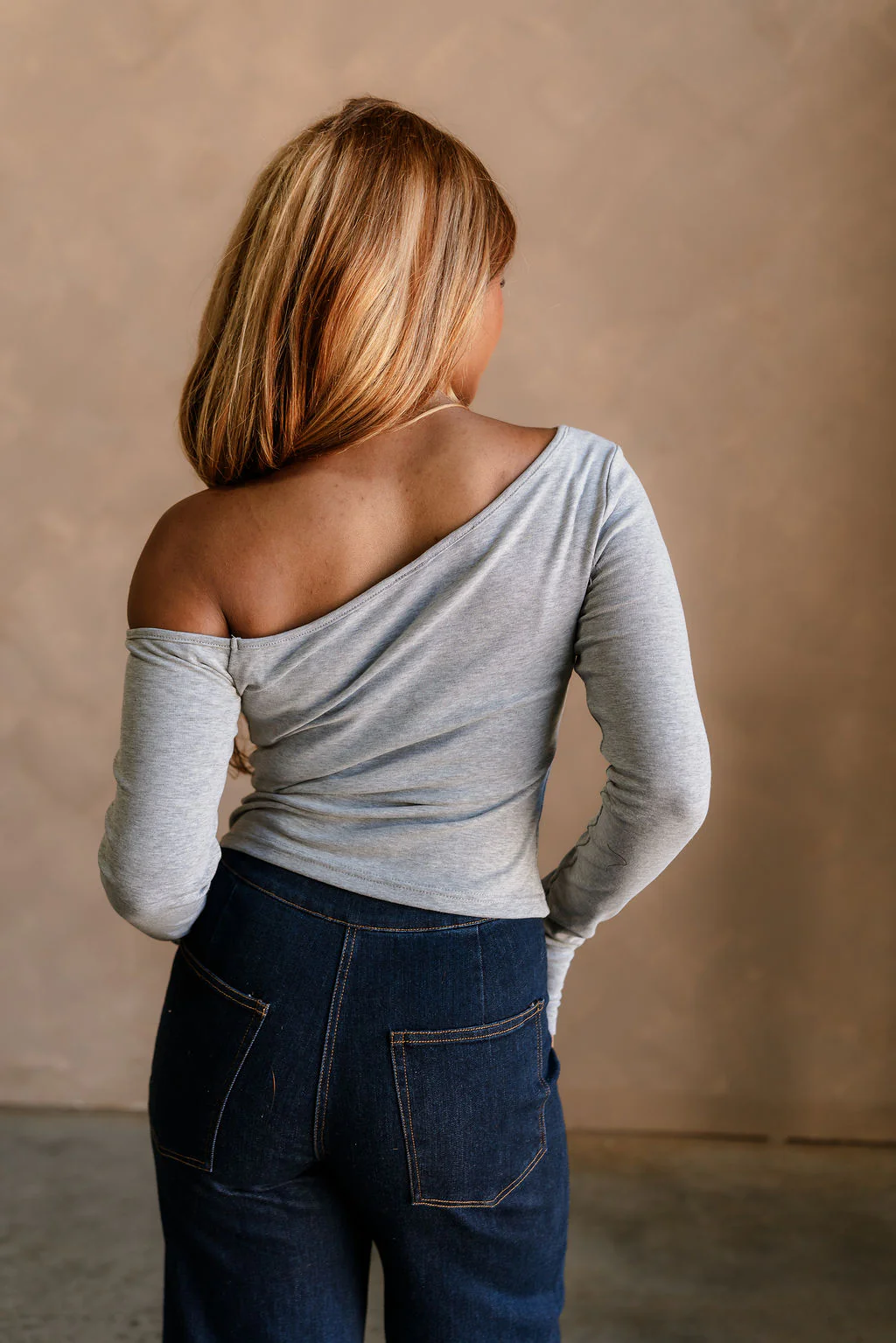 Stella Heather Grey Long Sleeve Top - Image 4
