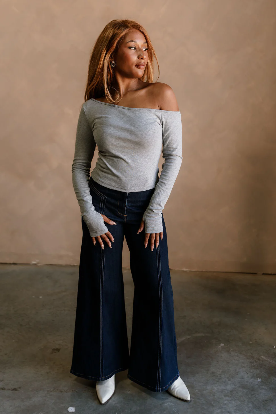 Stella Heather Grey Long Sleeve Top - Image 5