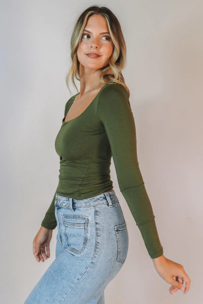 Stella Olive Square Neckline Long Sleeve Top - Image 5