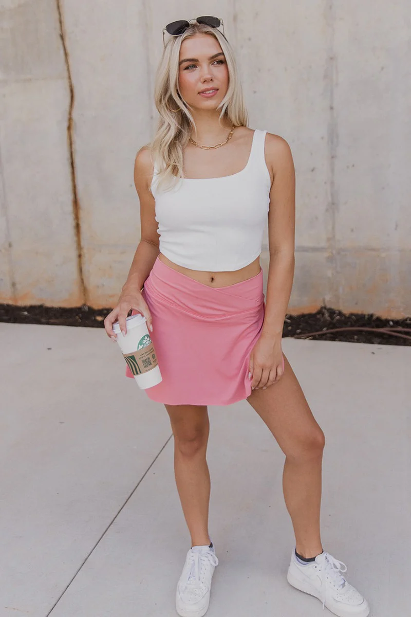Step It Up Skort in Rose - Image 2