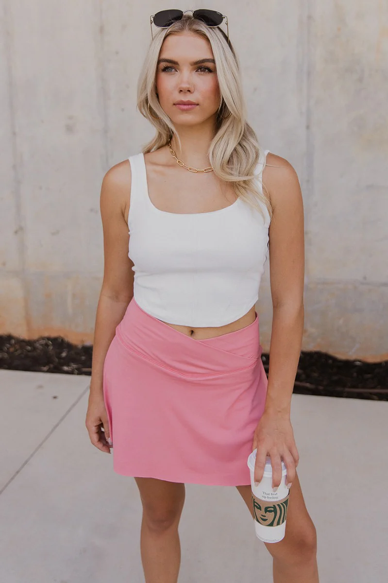 Step It Up Skort in Rose - Image 3
