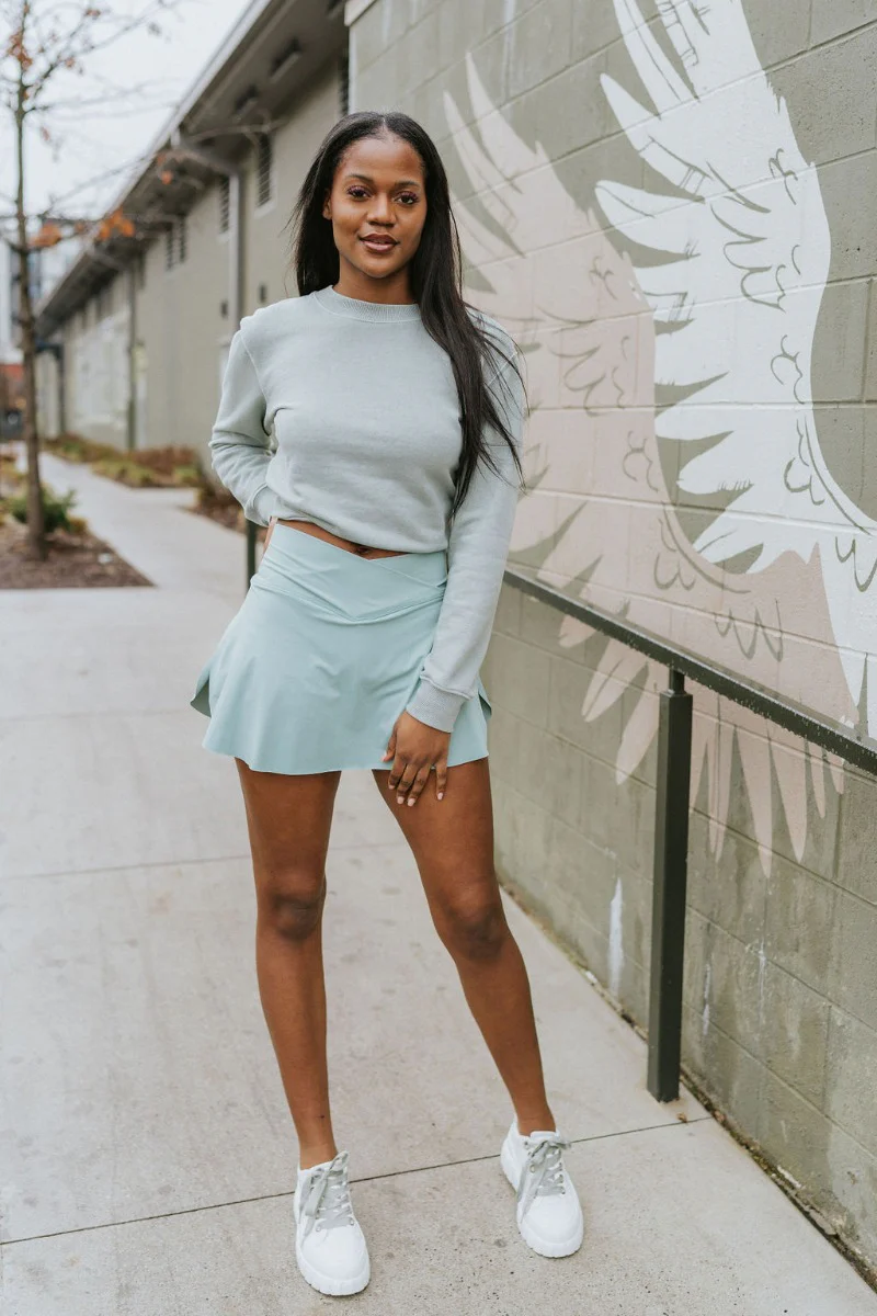 Step It Up Skort in Sage - Image 2