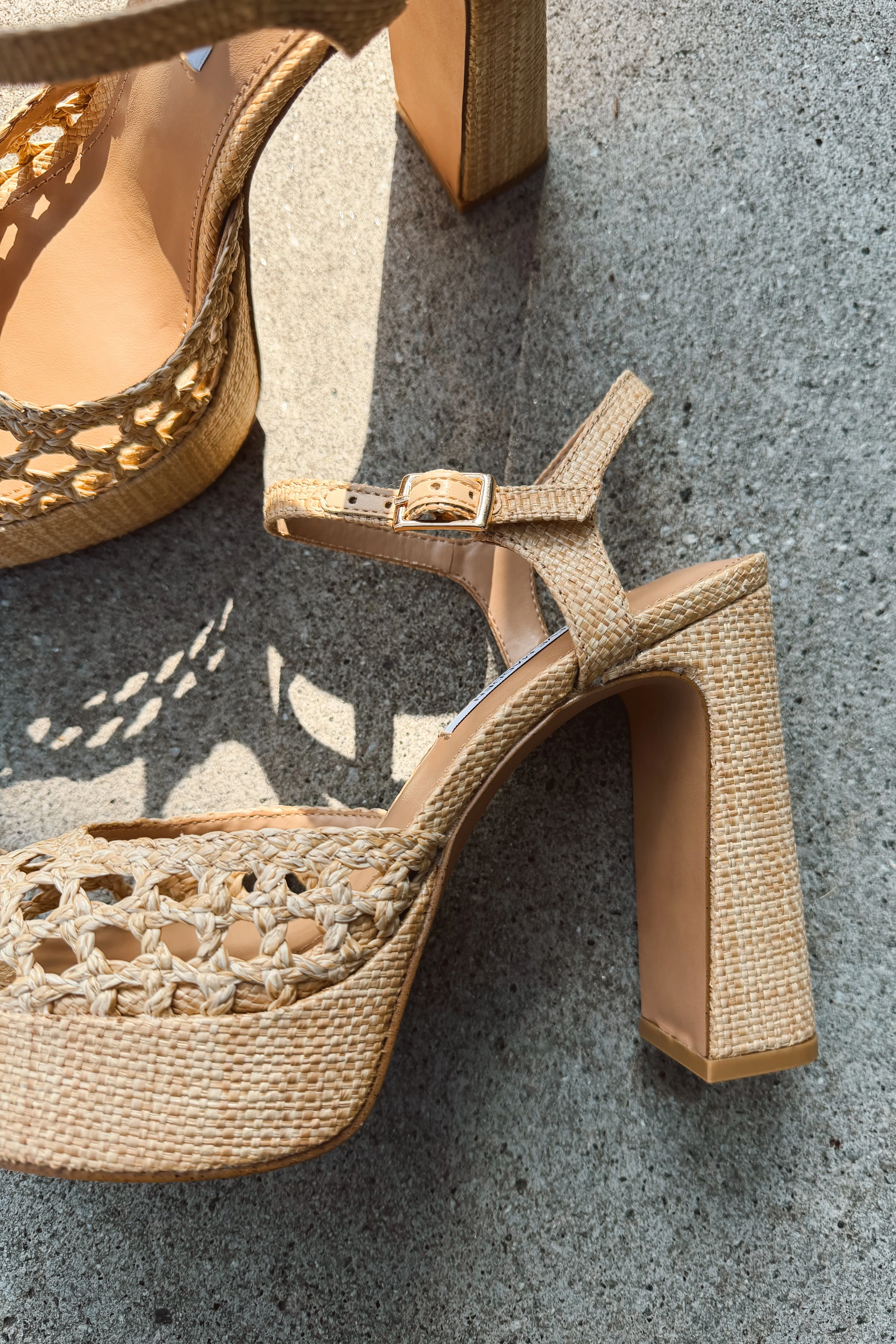 Steve Madden Lexie Raffia Natural Platform Pump Heel - Image 3