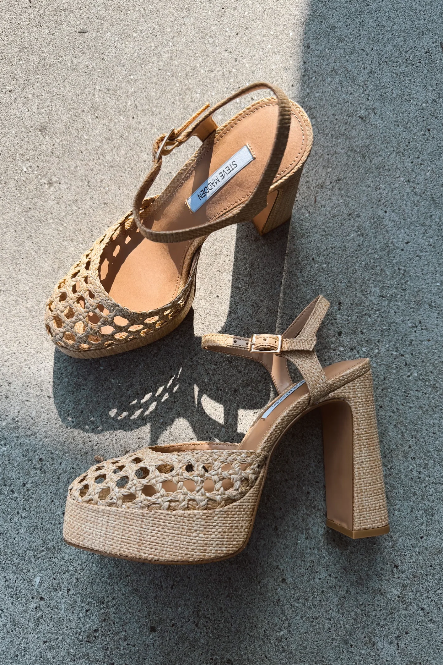 Steve Madden Lexie Raffia Natural Platform Pump Heel - Image 4