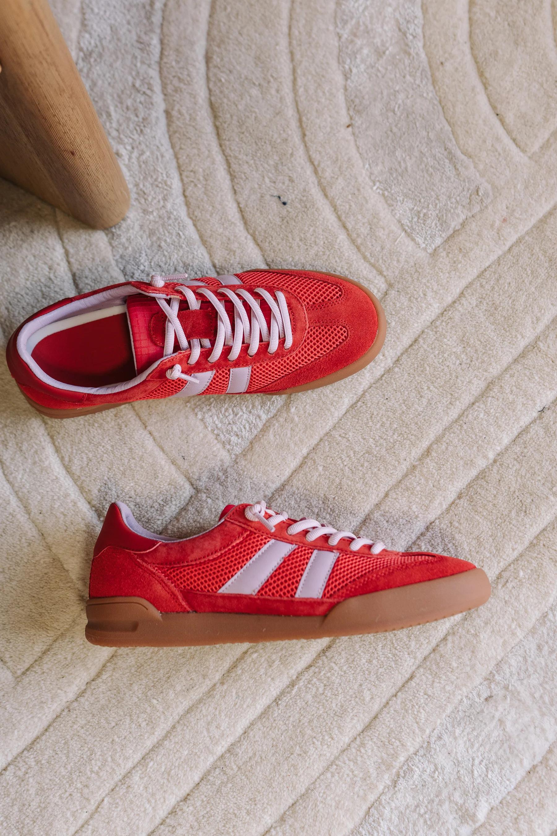 Steve Madden Red Multi Mixed Media Sneaker
