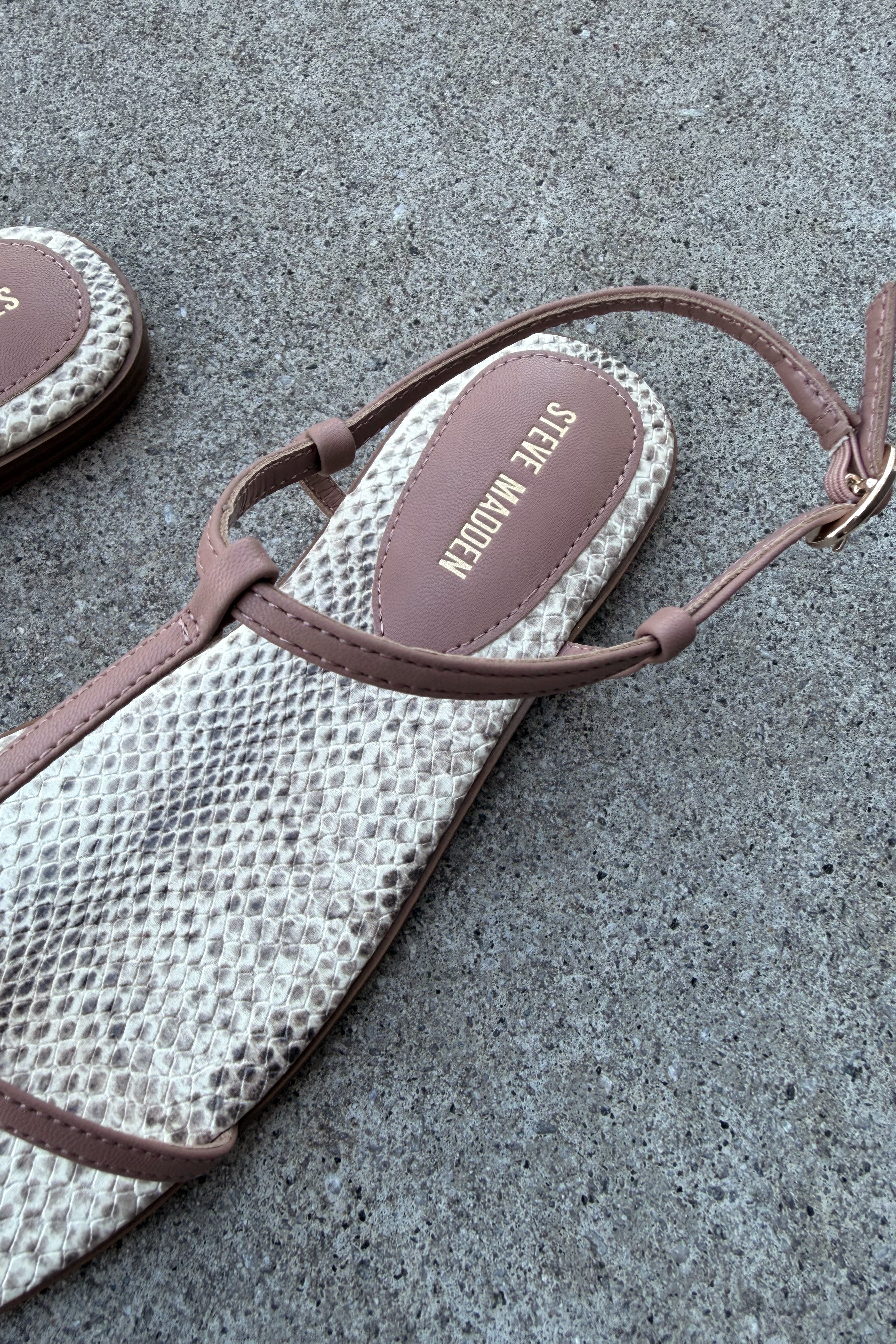 Steve Madden Ritzy Natural Snake Toe Sandal - Image 3