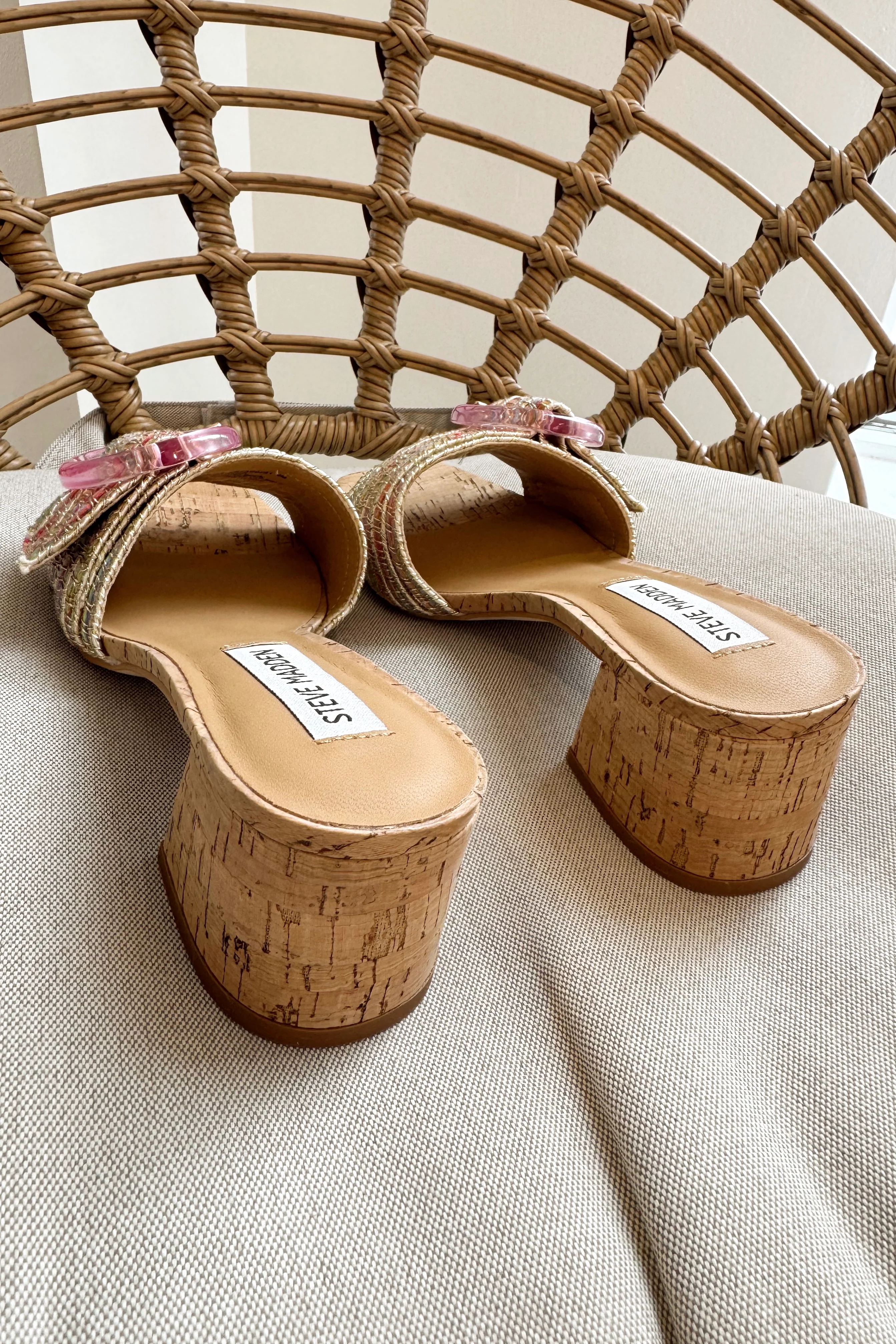 Steve Madden Seacrest Pink Multi Raffia Heel - Image 11