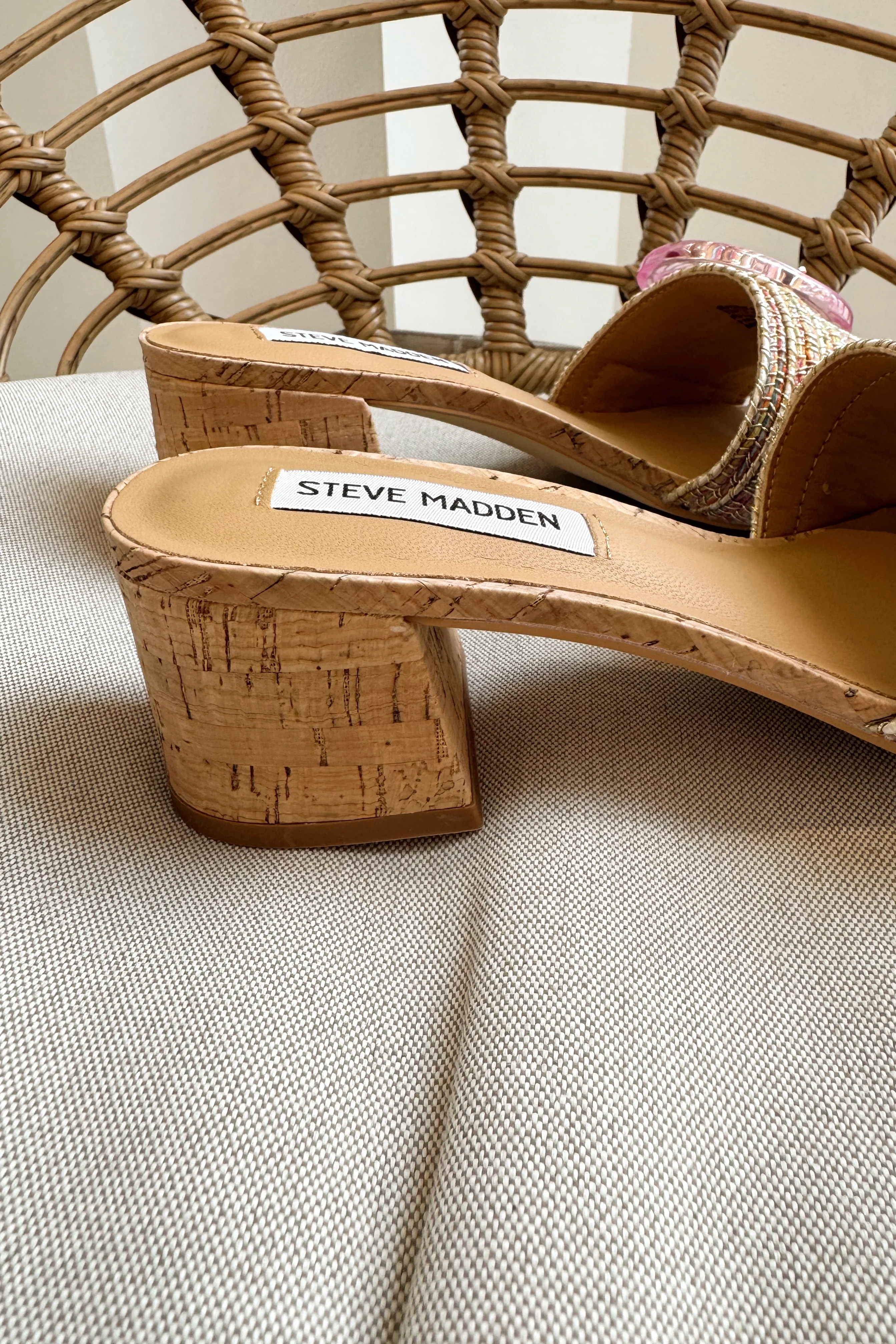 Steve Madden Seacrest Pink Multi Raffia Heel - Image 16