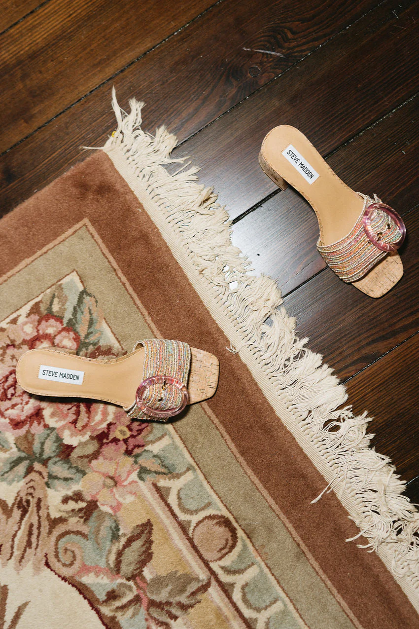 Steve Madden Seacrest Pink Multi Raffia Heel - Image 4