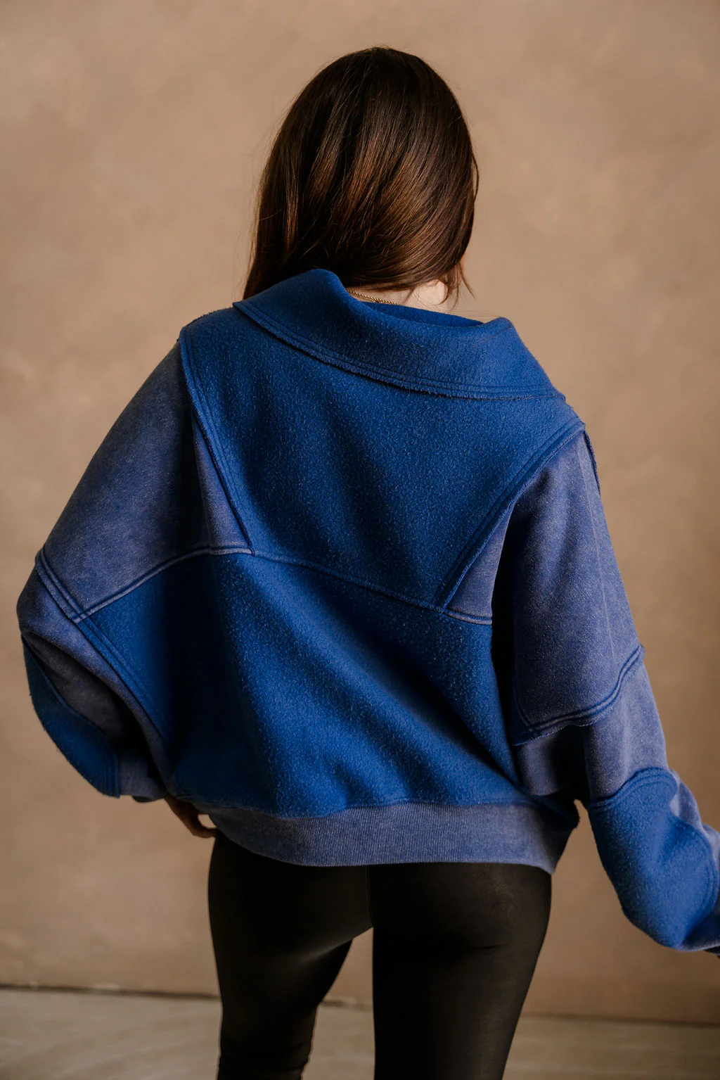Stevie Washed Blue Quarter Zip Pullover - Image 8