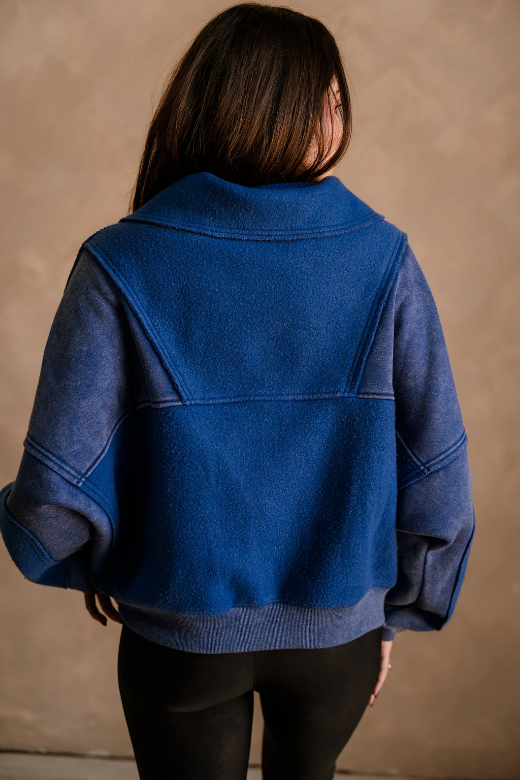 Stevie Washed Blue Quarter Zip Pullover - Image 9