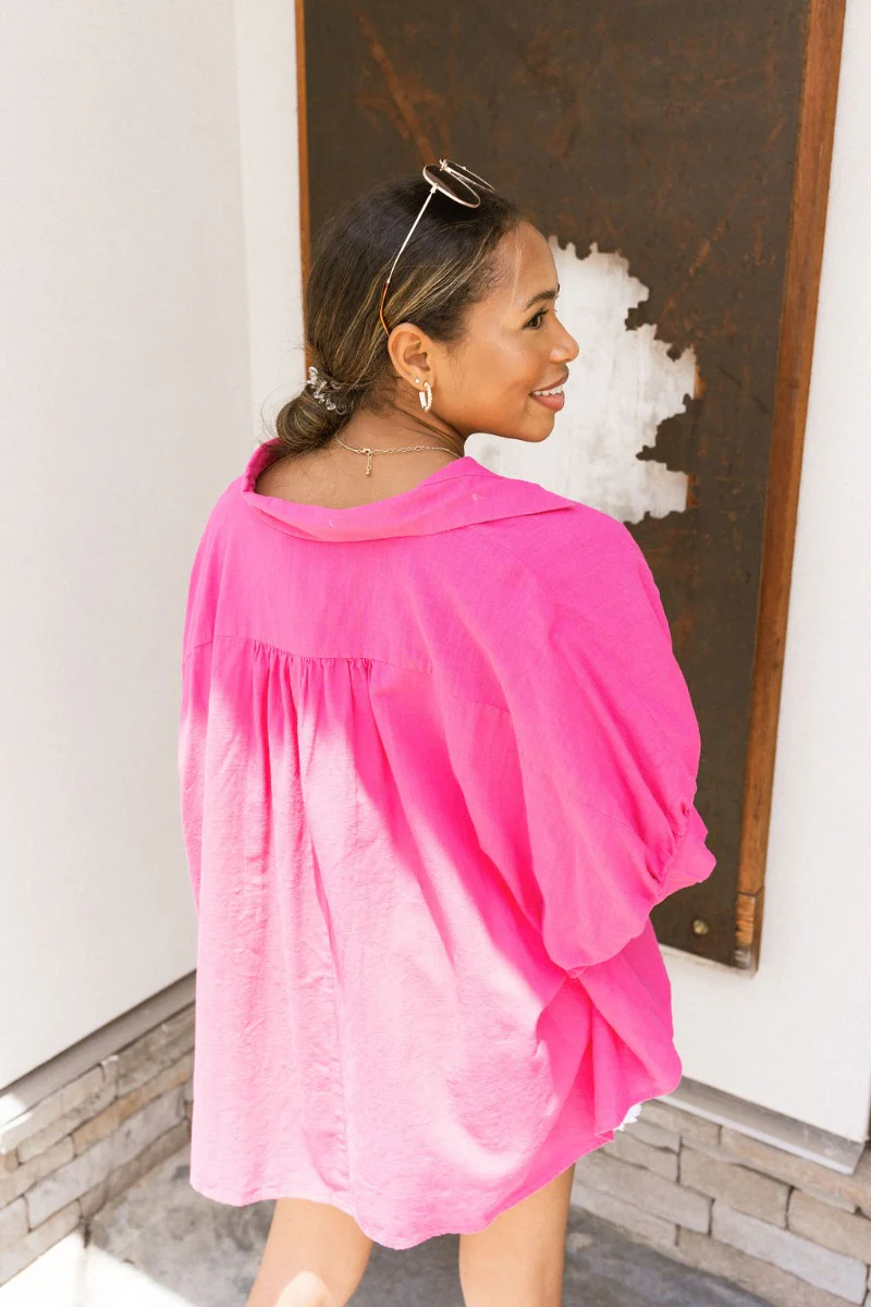 Summer Chapter Top In Hot Pink - Image 4