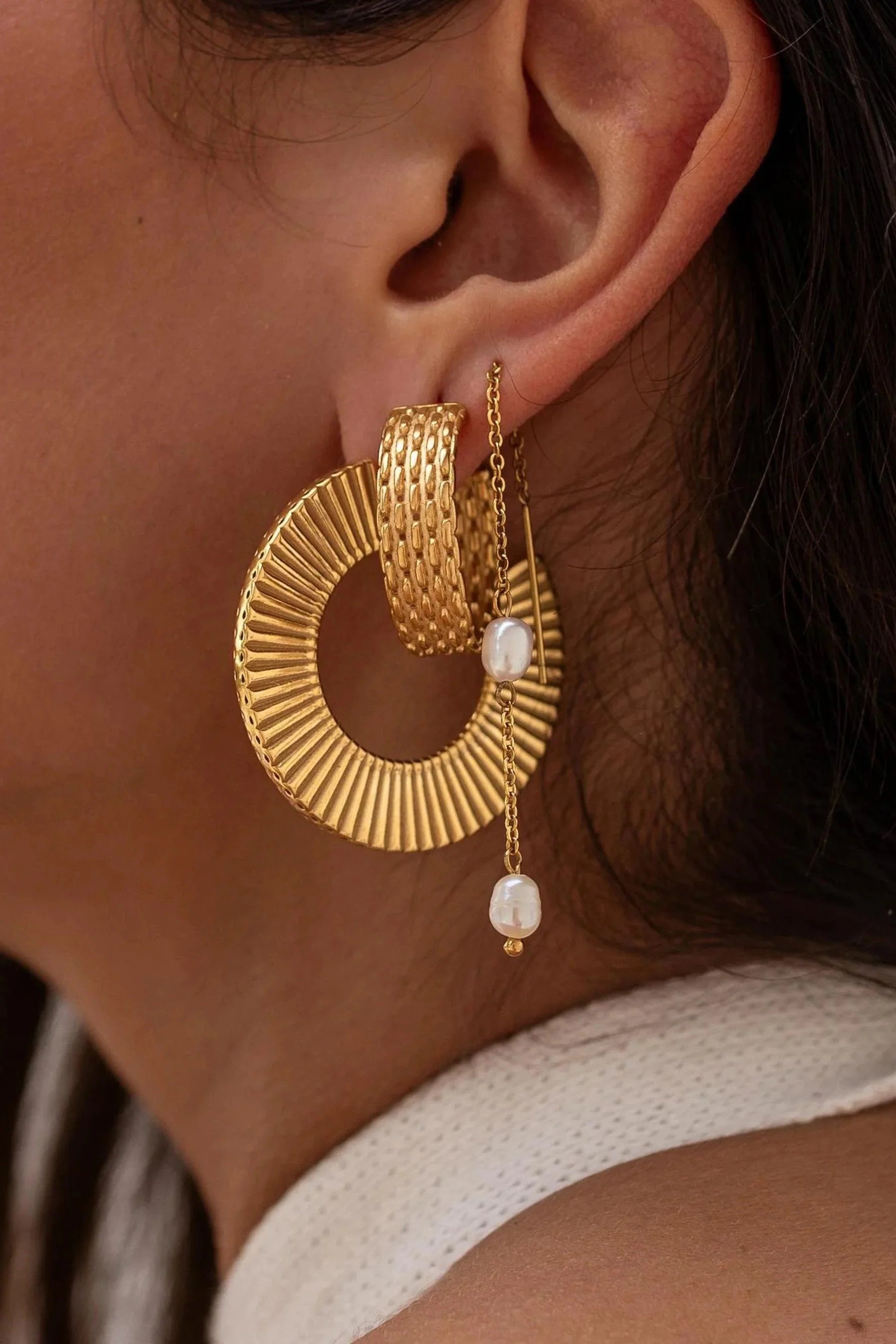 ALCO Sunday Gold Braided Hoop Earring - Image 3
