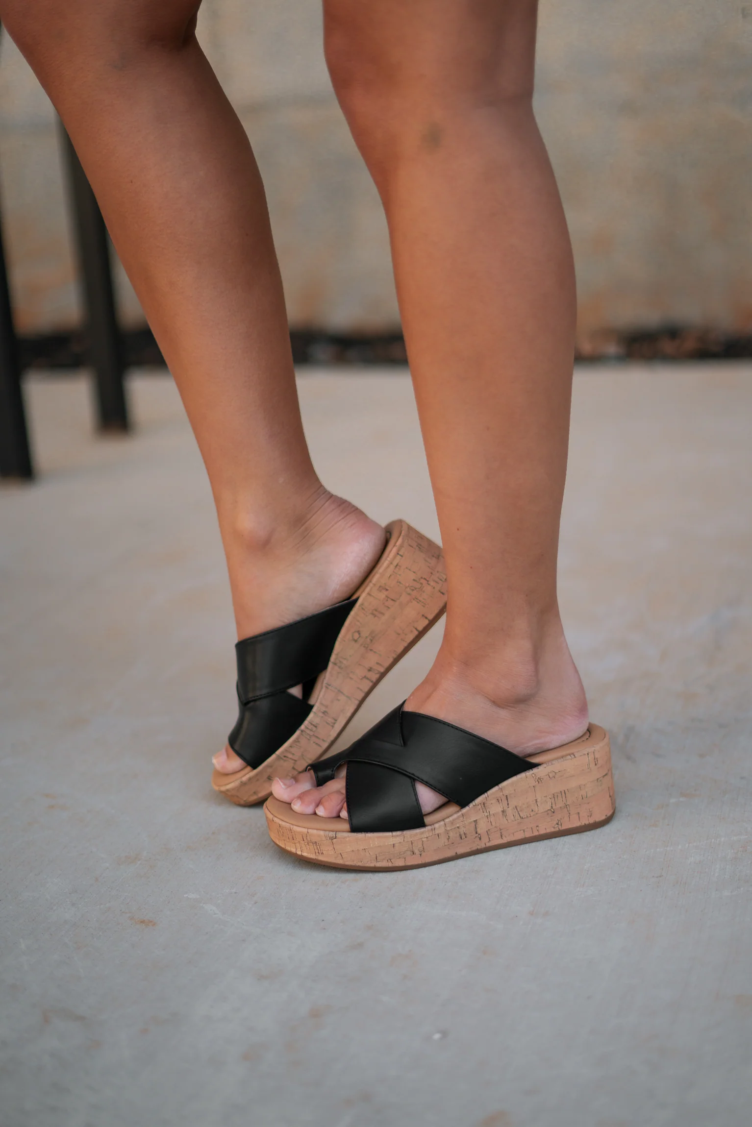 B.O.C. Born Concept Sunny Wedge Sandal in Black