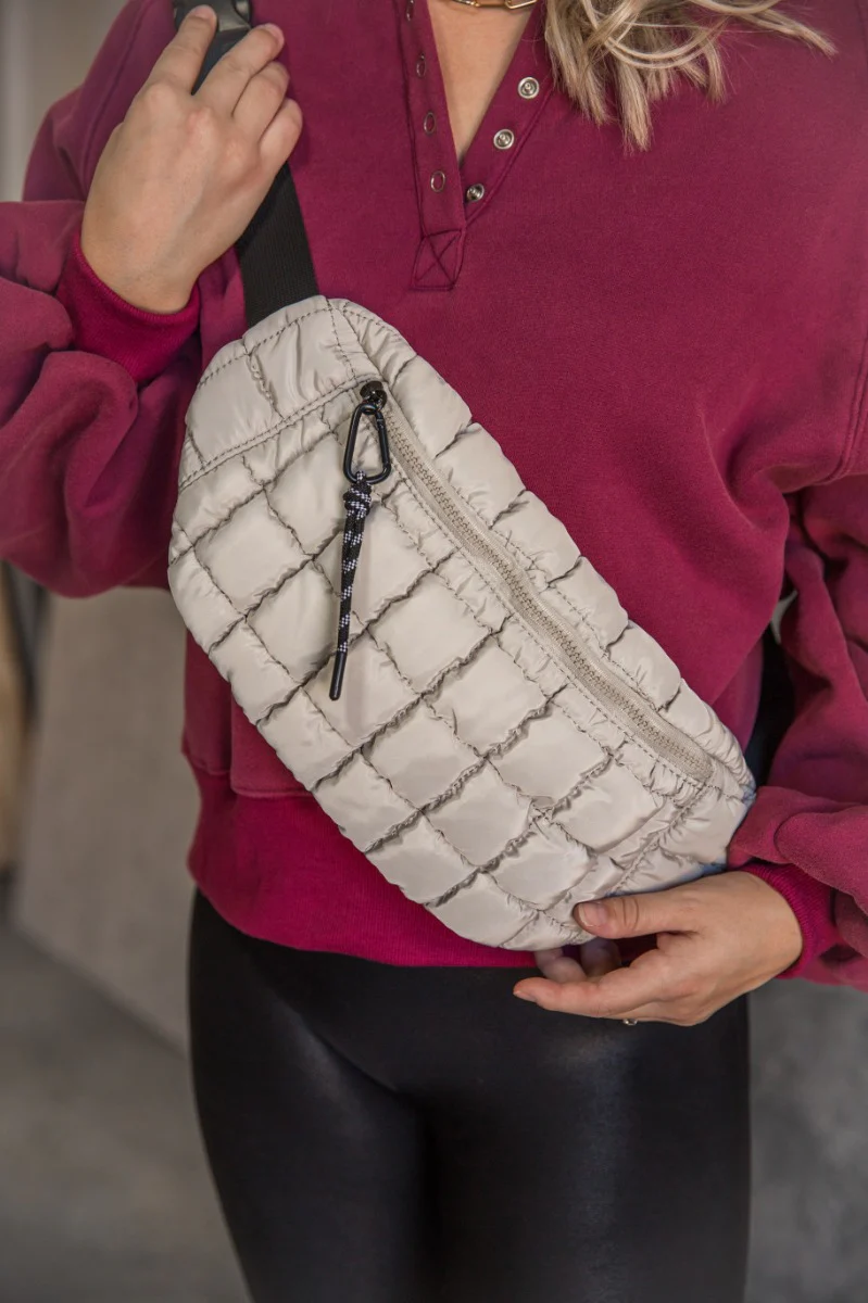 Sutton Cream Puffer Sling Bag - Image 2
