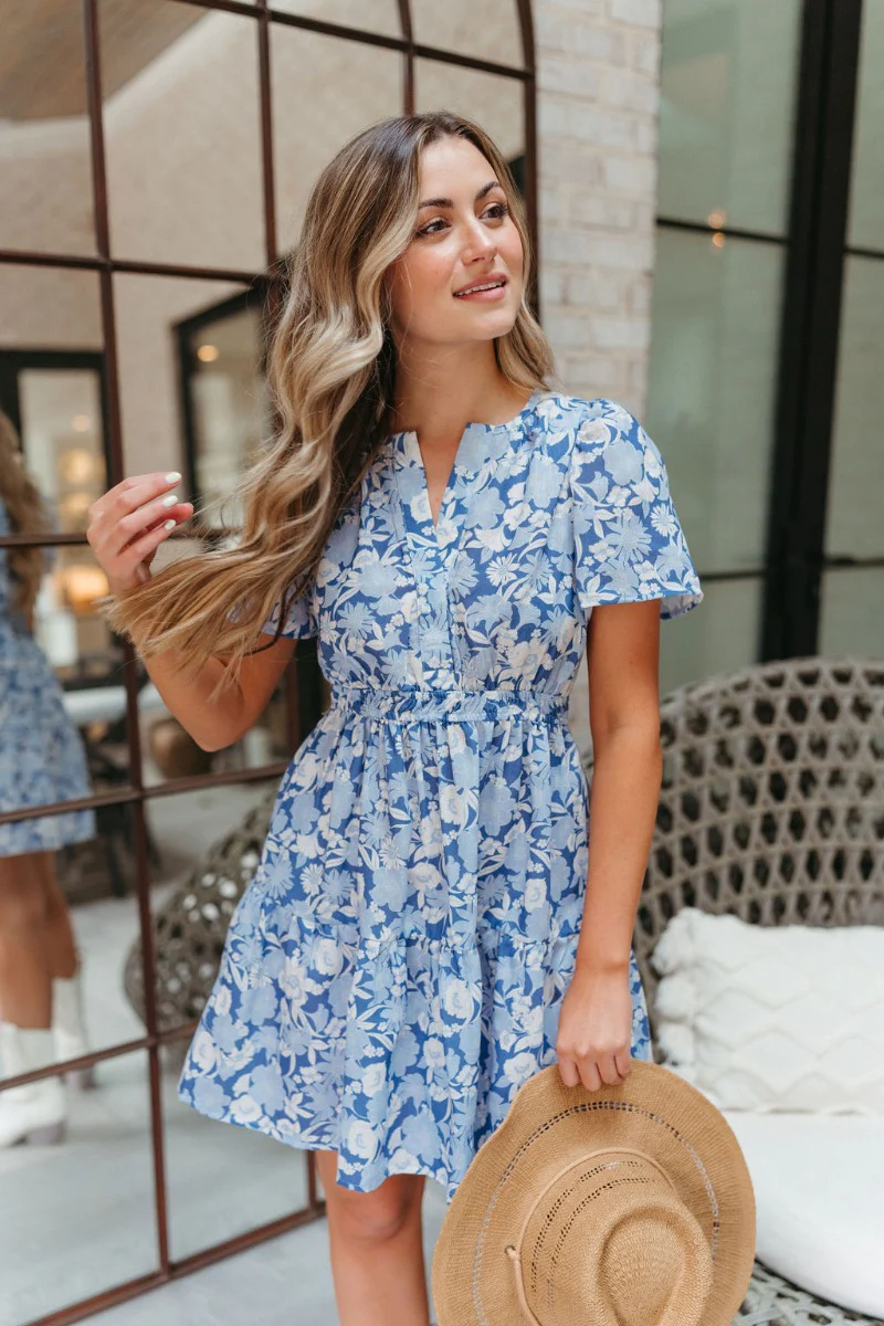 Swooning Over You Dress in Blue