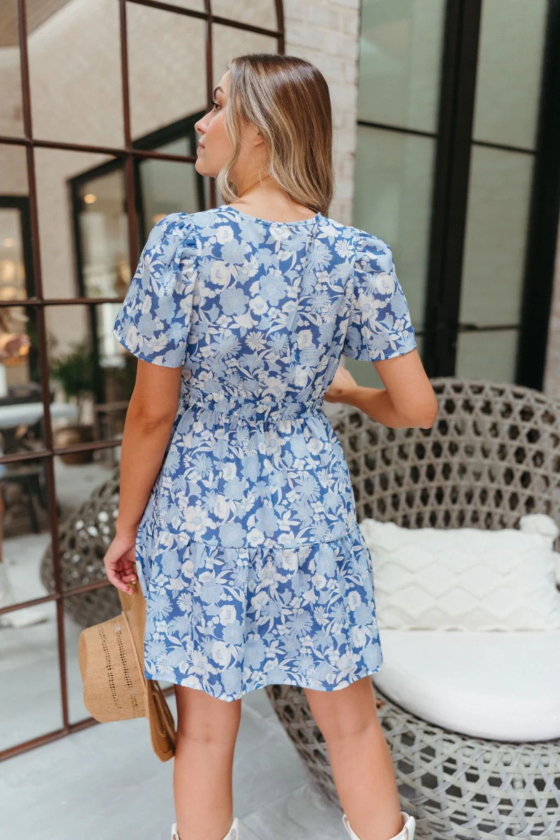 Swooning Over You Dress in Blue - Image 4