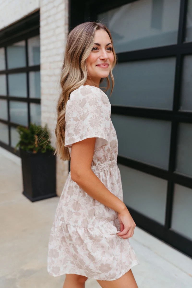 Swooning Over You Dress in Nude - Image 4