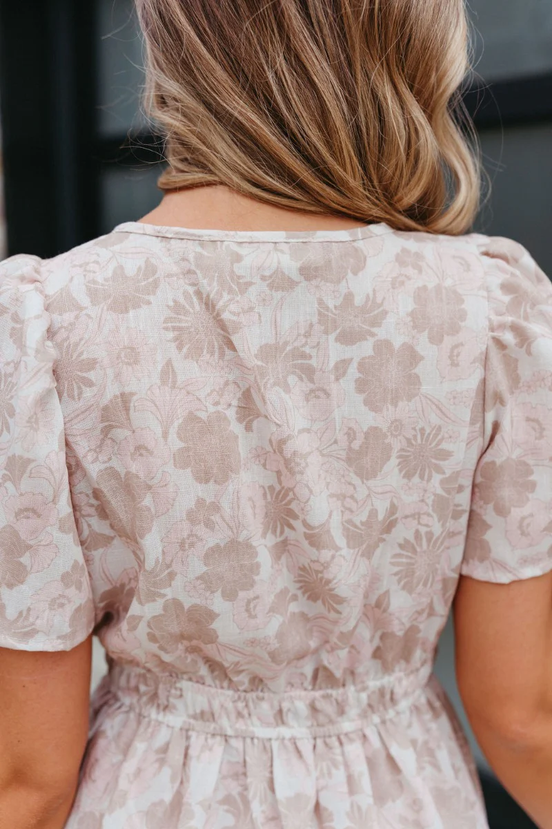 Swooning Over You Dress in Nude - Image 5