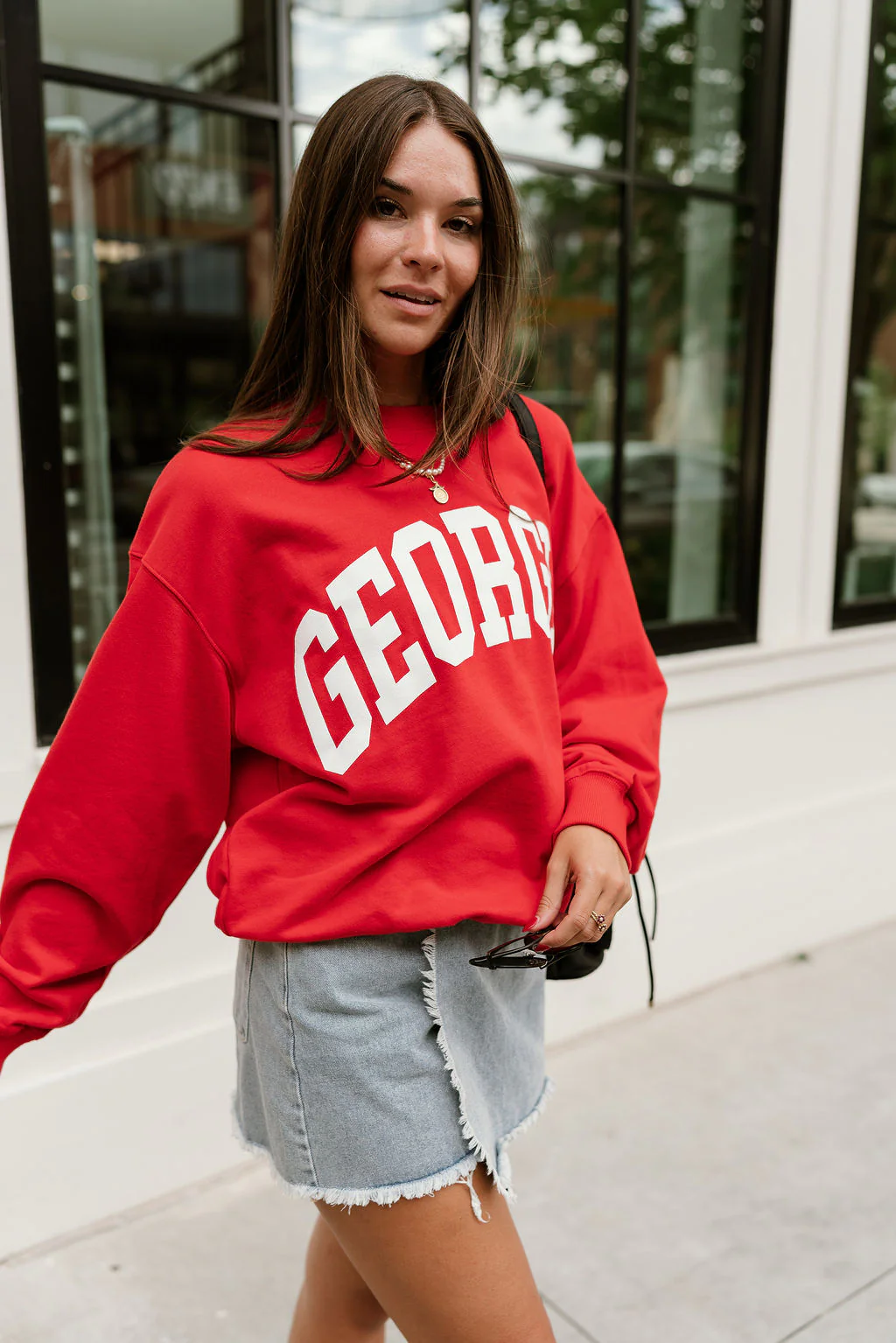 Georgia Red Long Sleeve Sweatshirt - Image 3