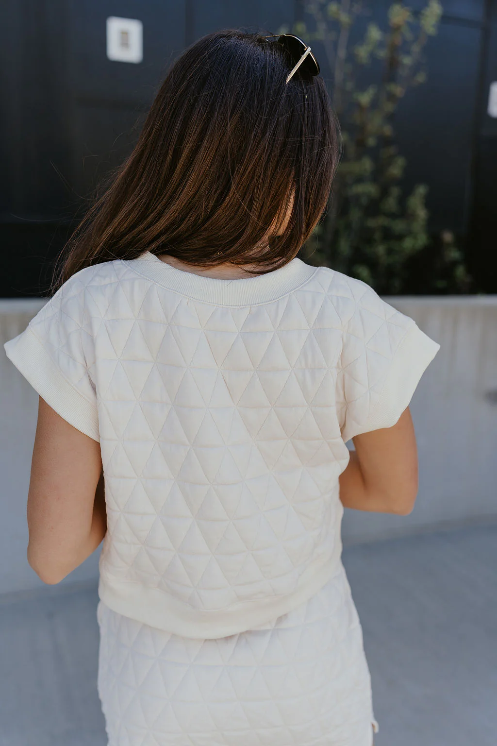 Berkley Cream Quilted Short Sleeve Top - Image 6