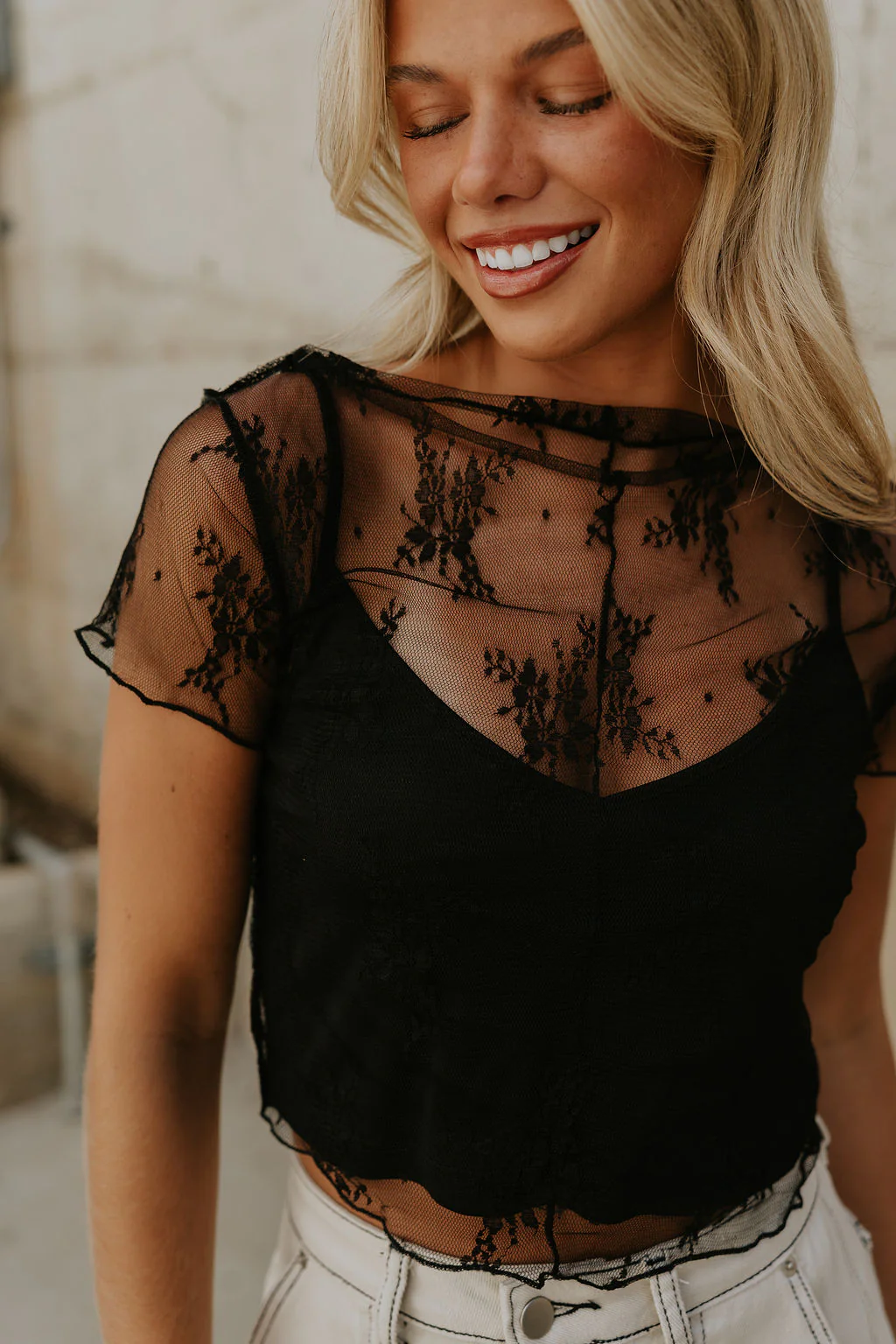 Vanessa Cropped Lace Top - Image 9