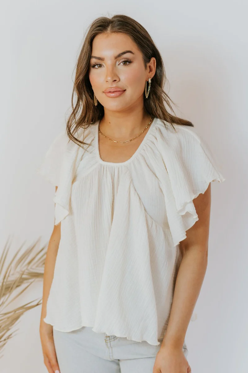 Take A Chance Top in Ivory