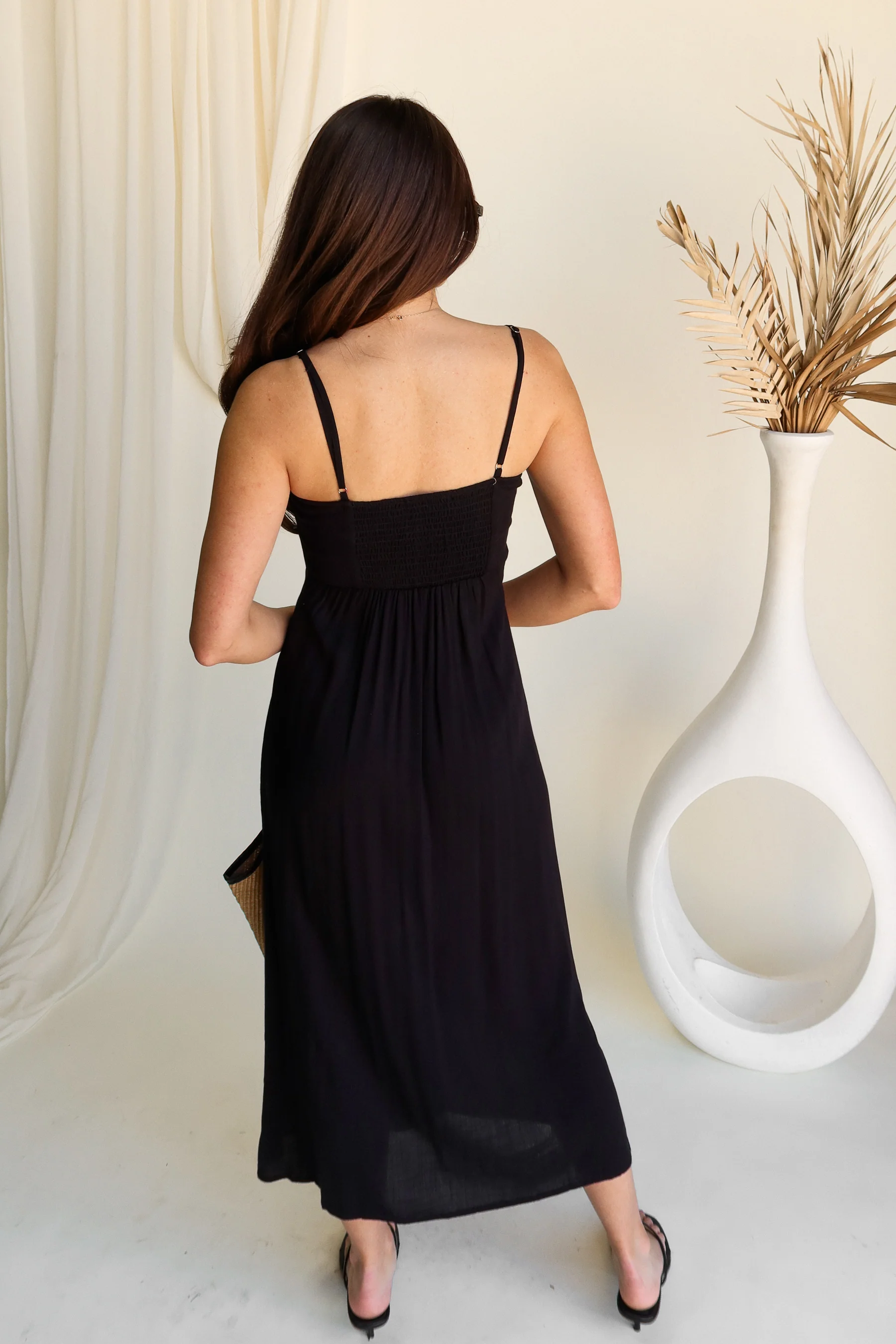 Talia Black & Tortoise Midi Dress - Image 4
