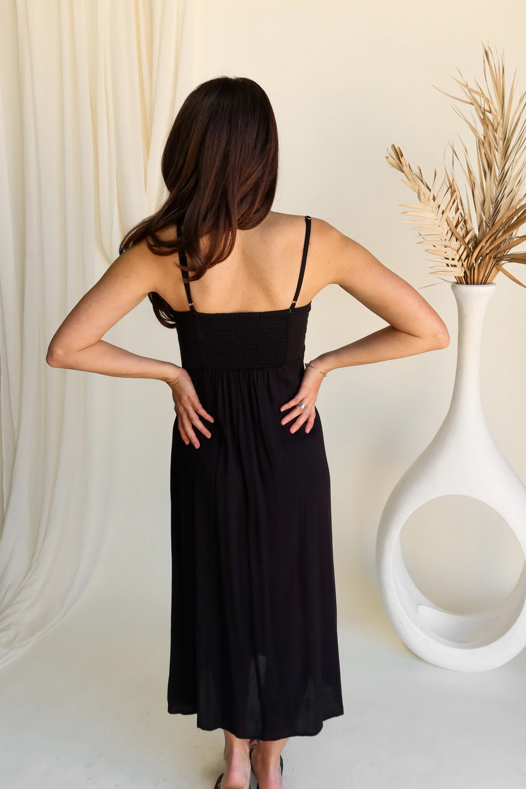 Talia Black & Tortoise Midi Dress - Image 6