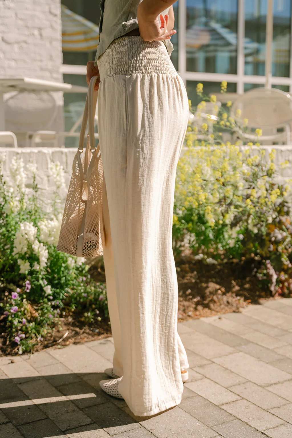 Taliah Oatmeal Wide Leg Pants - Image 6