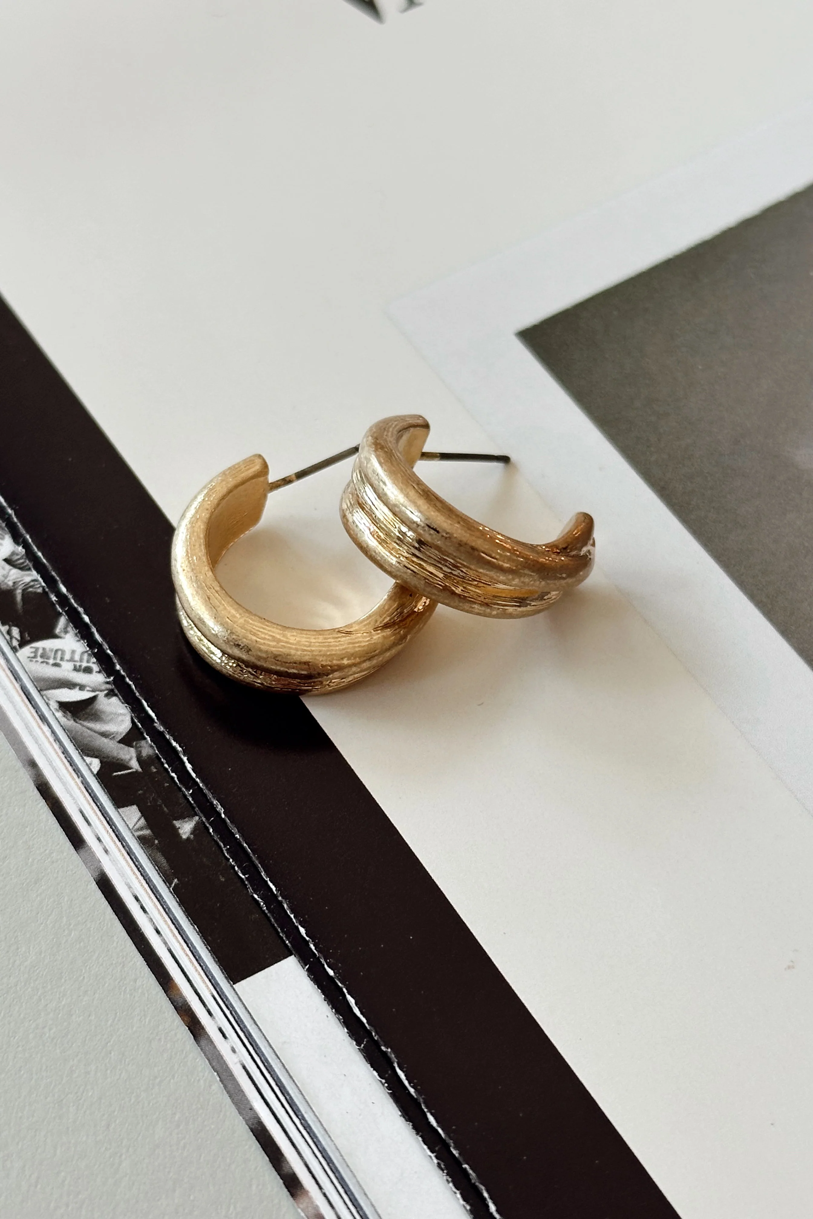 Tana Brushed Gold Hoop Earrings