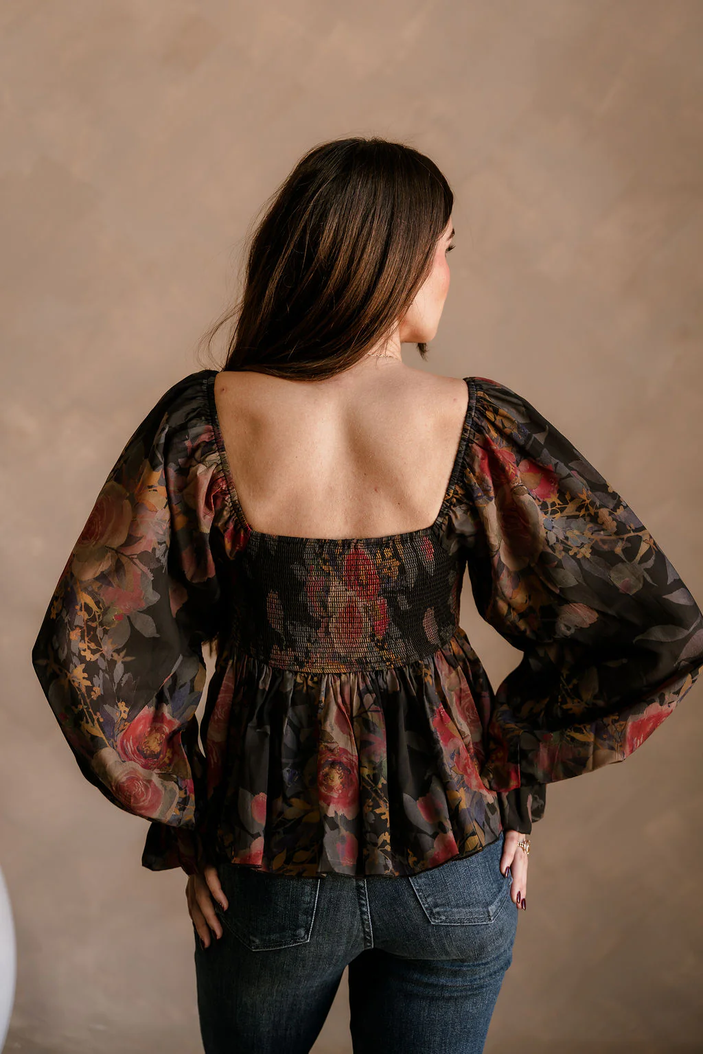 Tatum Black Multi Floral Long Sleeve Top - Image 7