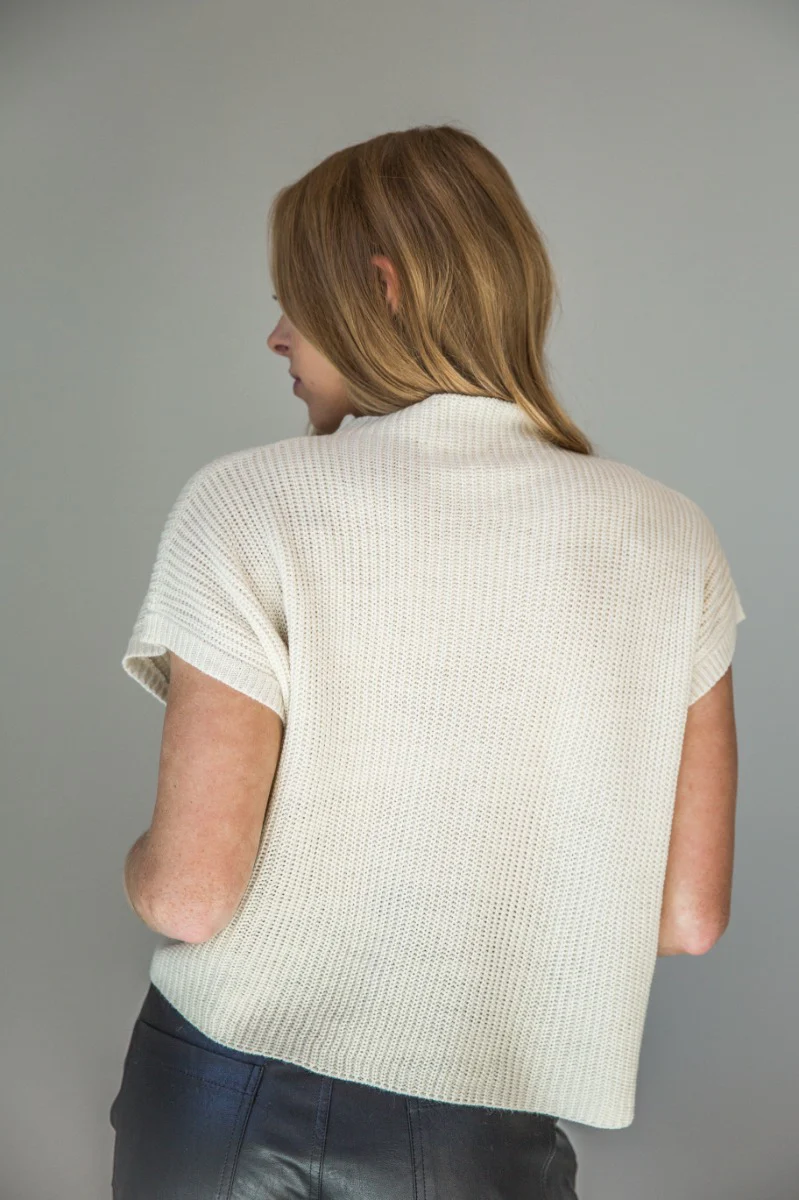 Tatum Cream Mock Neck Sleeveless Sweater - Image 7