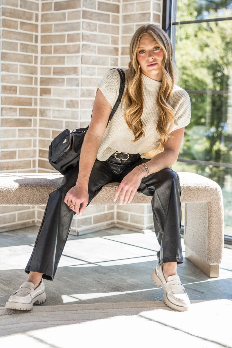 Tatum Cream Mock Neck Sleeveless Sweater - Image 8