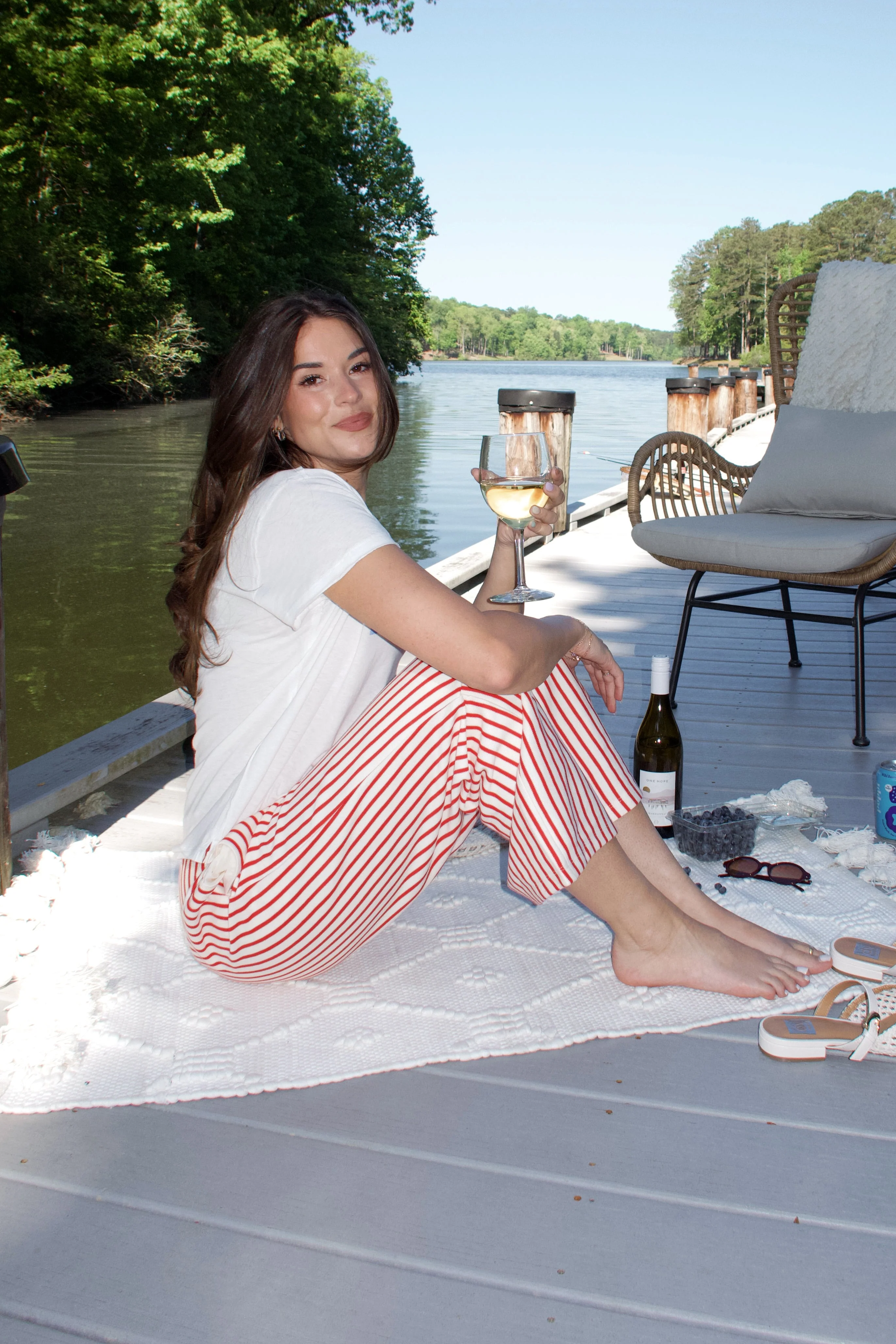 Tatum Red & White Striped Pants