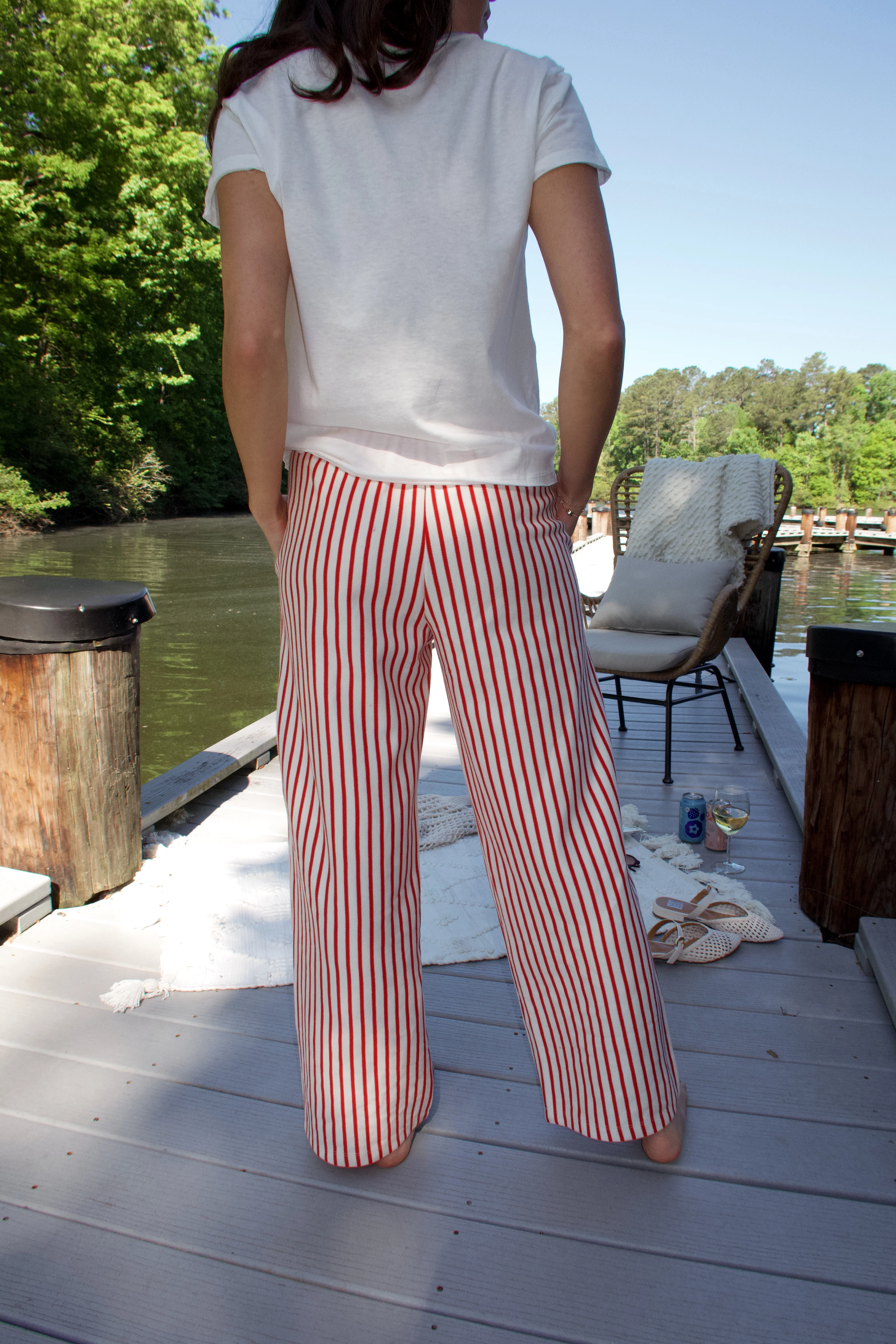 Tatum Red & White Striped Pants - Image 3