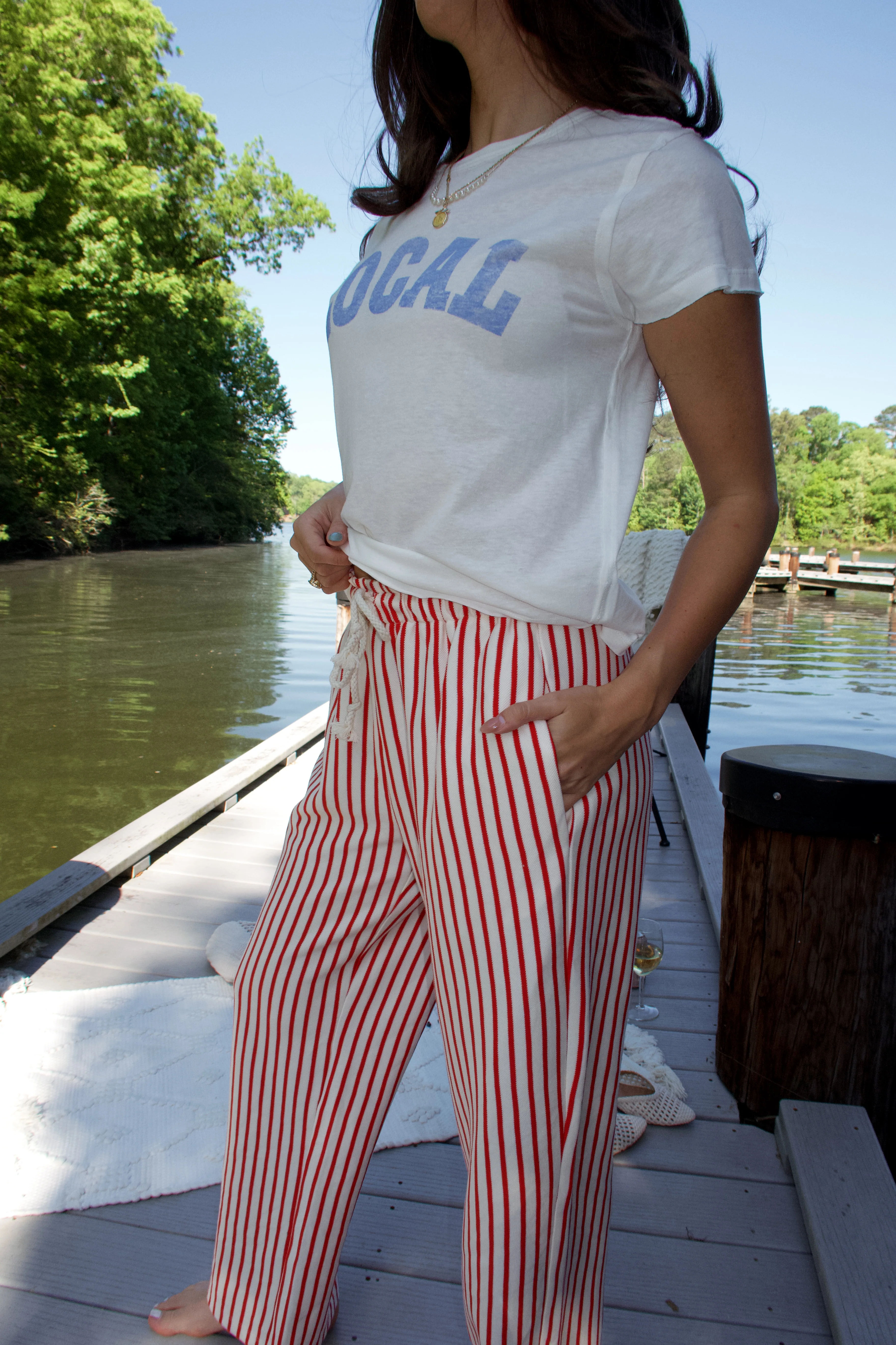 Tatum Red & White Striped Pants - Image 4