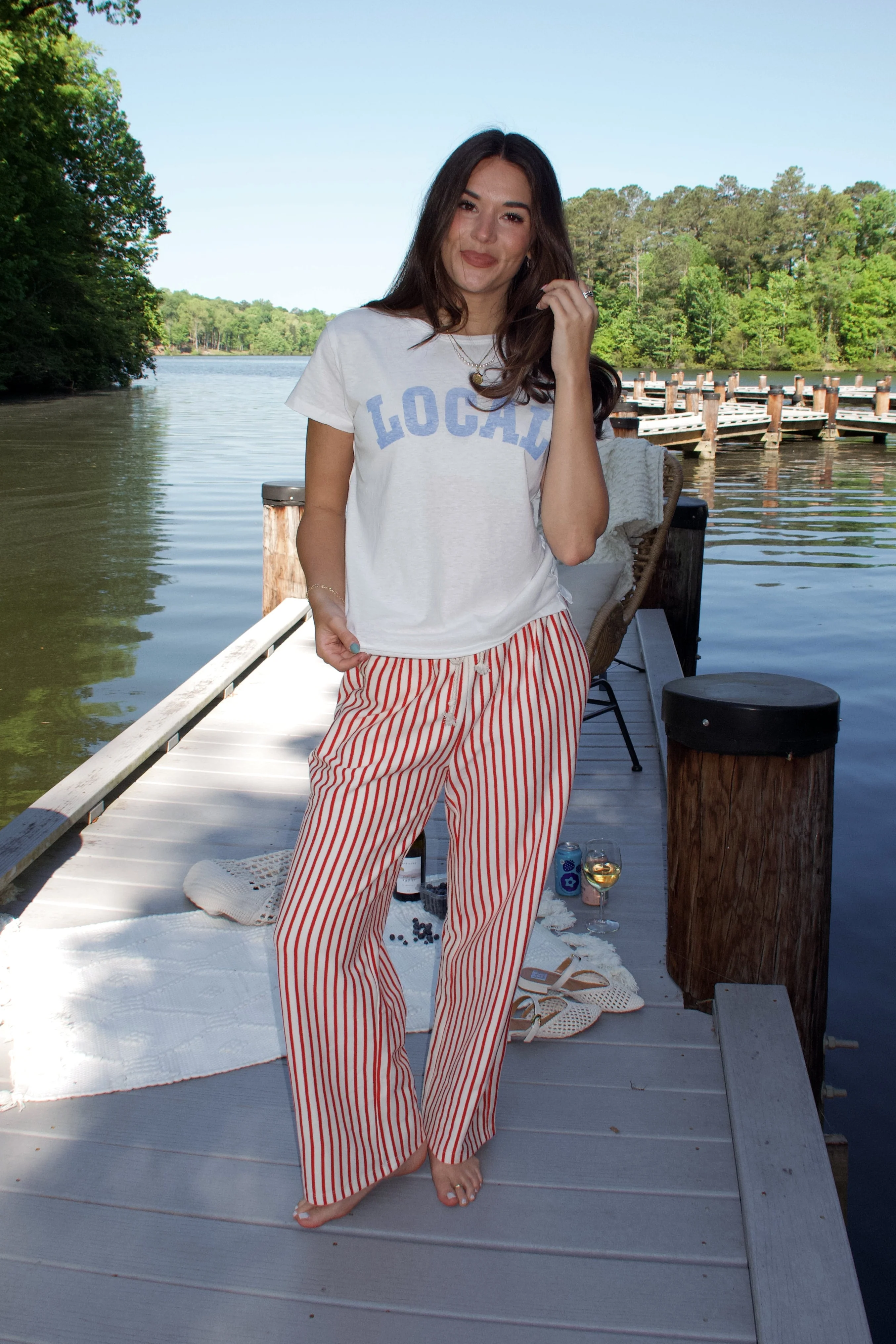 Tatum Red & White Striped Pants - Image 5