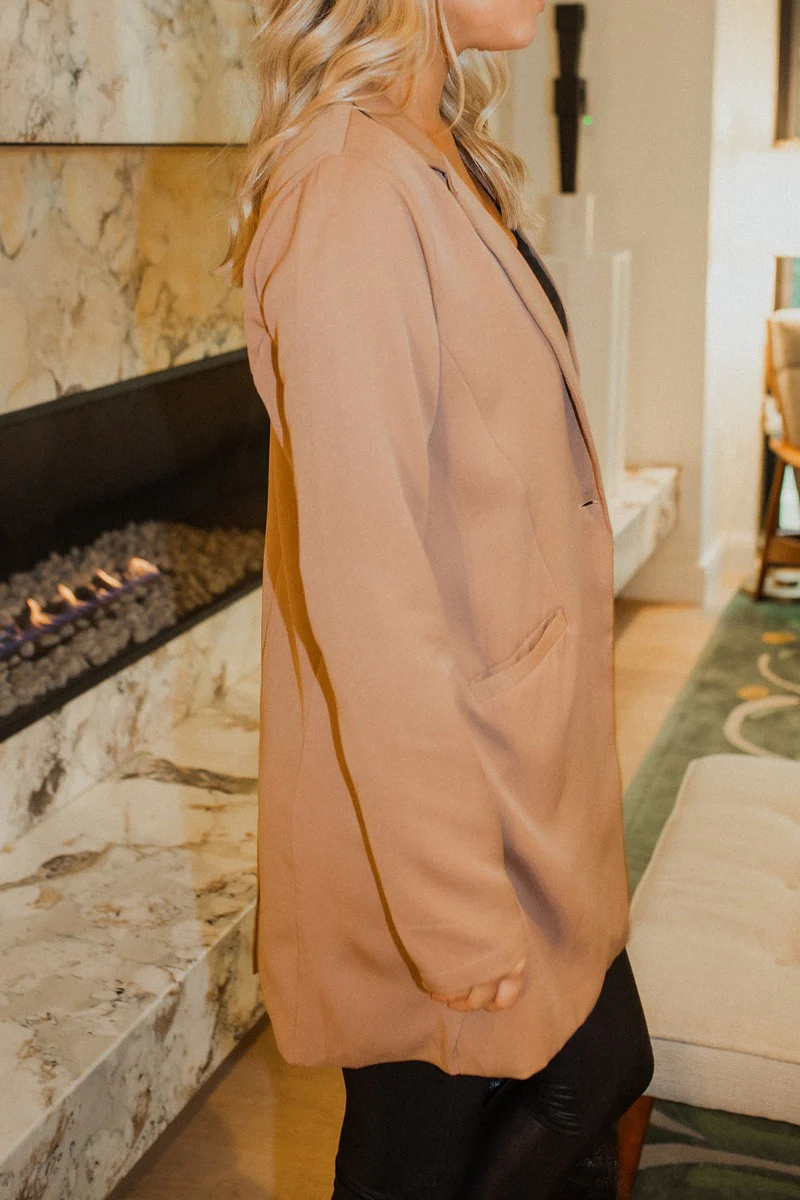 Down To Business Blazer In Taupe - Image 3